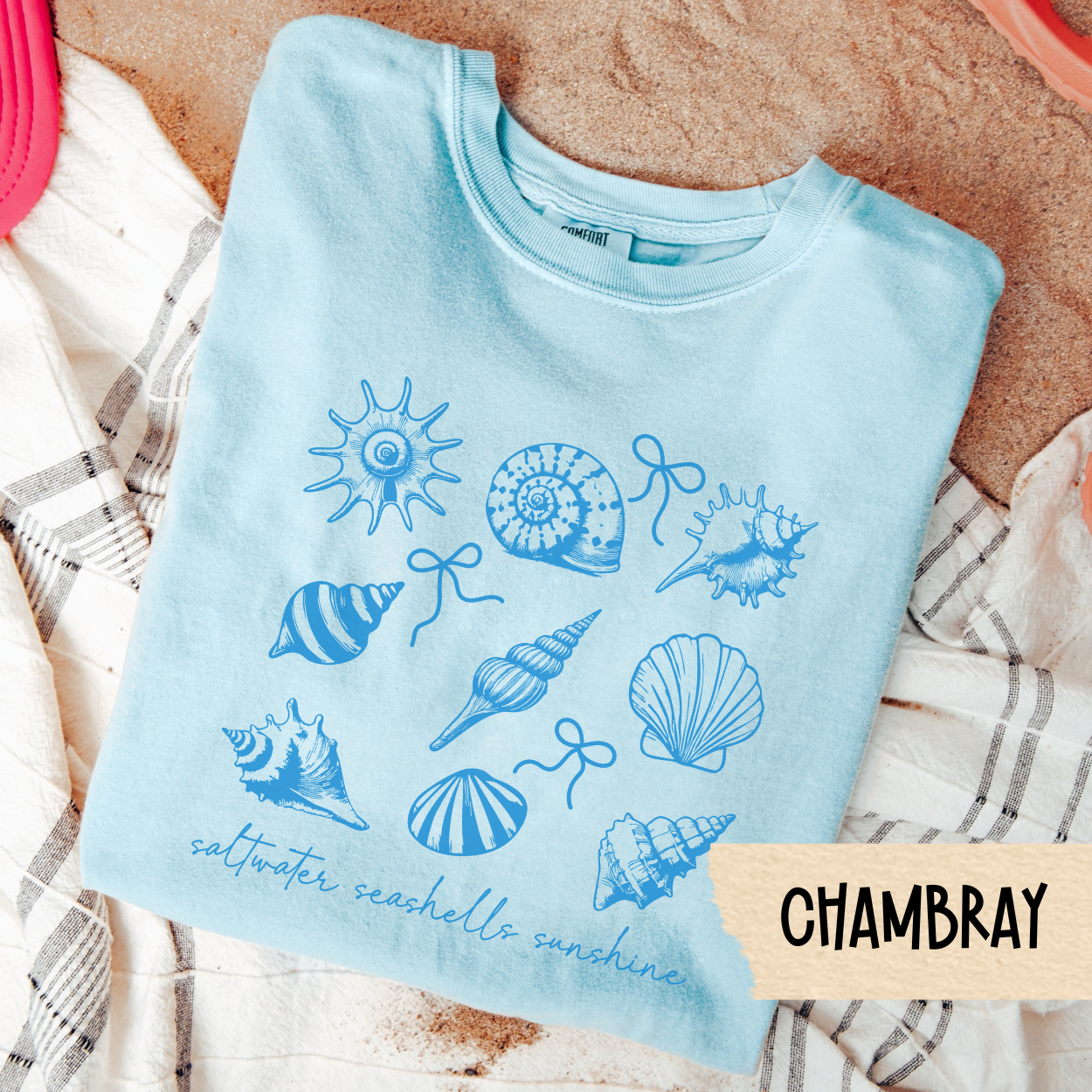 Seashell Beach Shirt, Saltwater Sunshine Tee, Coastal Aesthetic Shirt, Cute Summer Tee, Comfort Colors Shirt, Ocean Girl Shirt