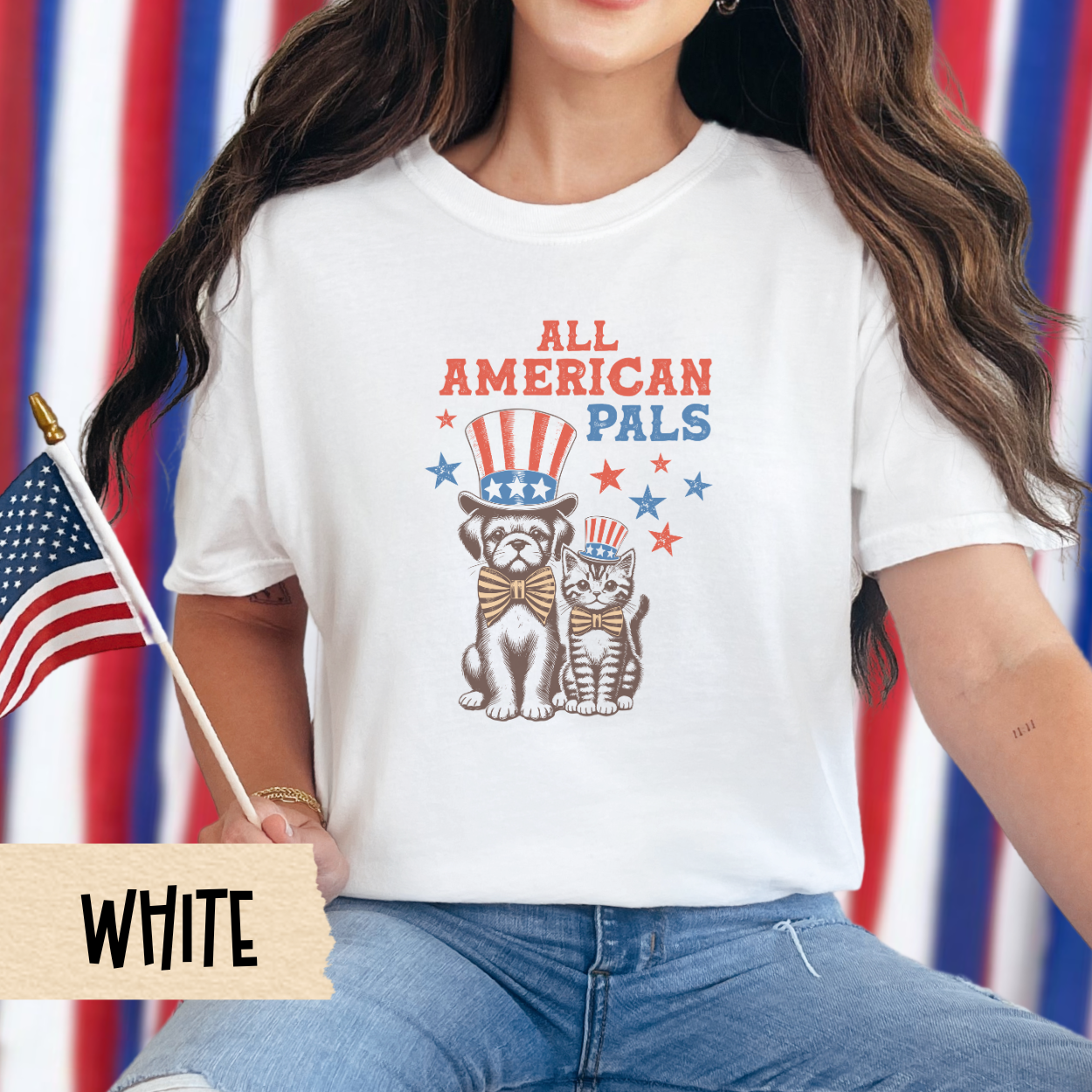 Fourth of July shirt, patriotic pet shirt, All American Pals tee, USA dog cat shirt, Comfort Colors tee, 4th of July shirt, animal lover