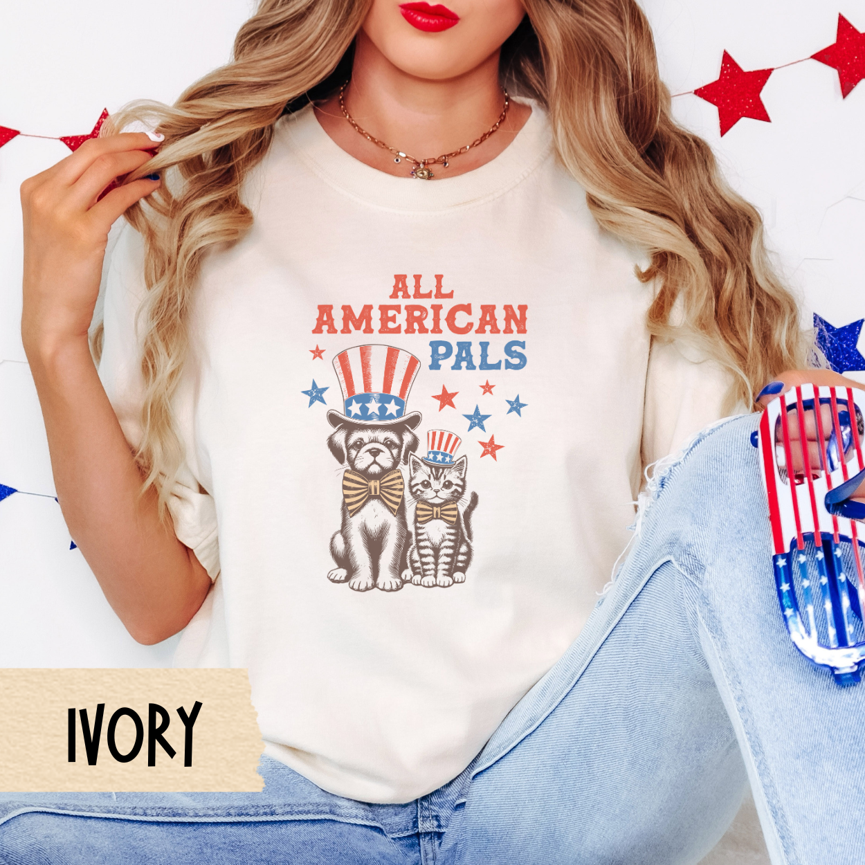 Fourth of July shirt, patriotic pet shirt, All American Pals tee, USA dog cat shirt, Comfort Colors tee, 4th of July shirt, animal lover