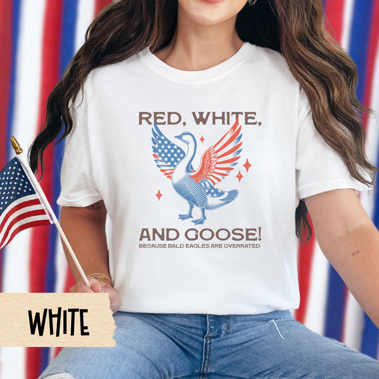 Fourth of July shirt, red white and goose tee, funny patriotic shirt, Comfort Colors USA shirt, quirky July 4th shirt, unisex americana top
