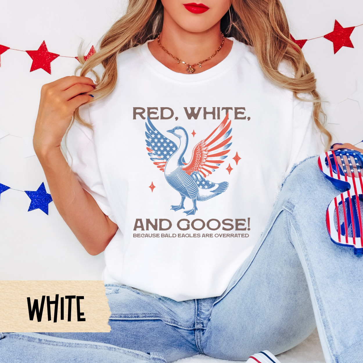 Fourth of July shirt, red white and goose tee, funny patriotic shirt, Comfort Colors USA shirt, quirky July 4th shirt, unisex americana top