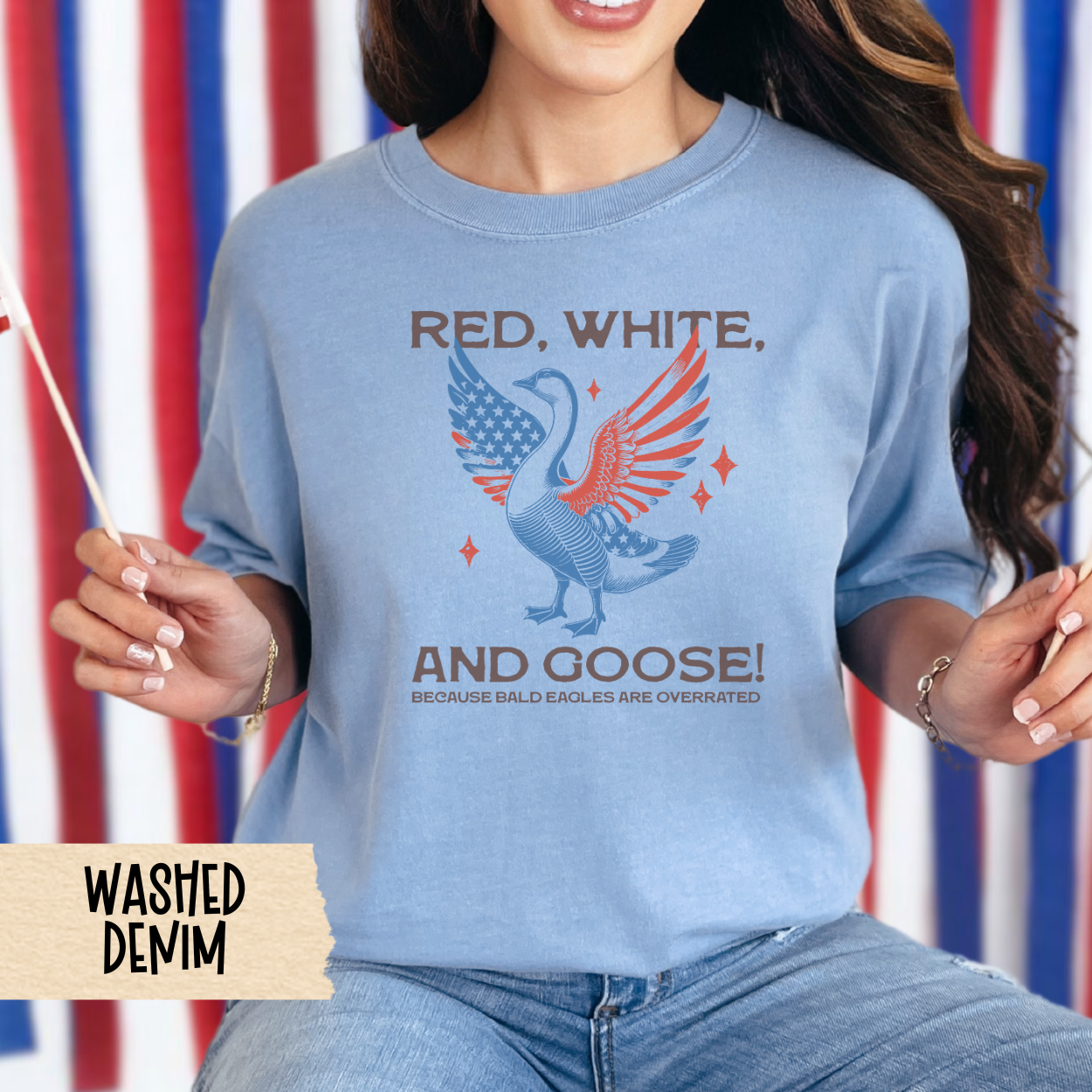 Fourth of July shirt, red white and goose tee, funny patriotic shirt, Comfort Colors USA shirt, quirky July 4th shirt, unisex americana top