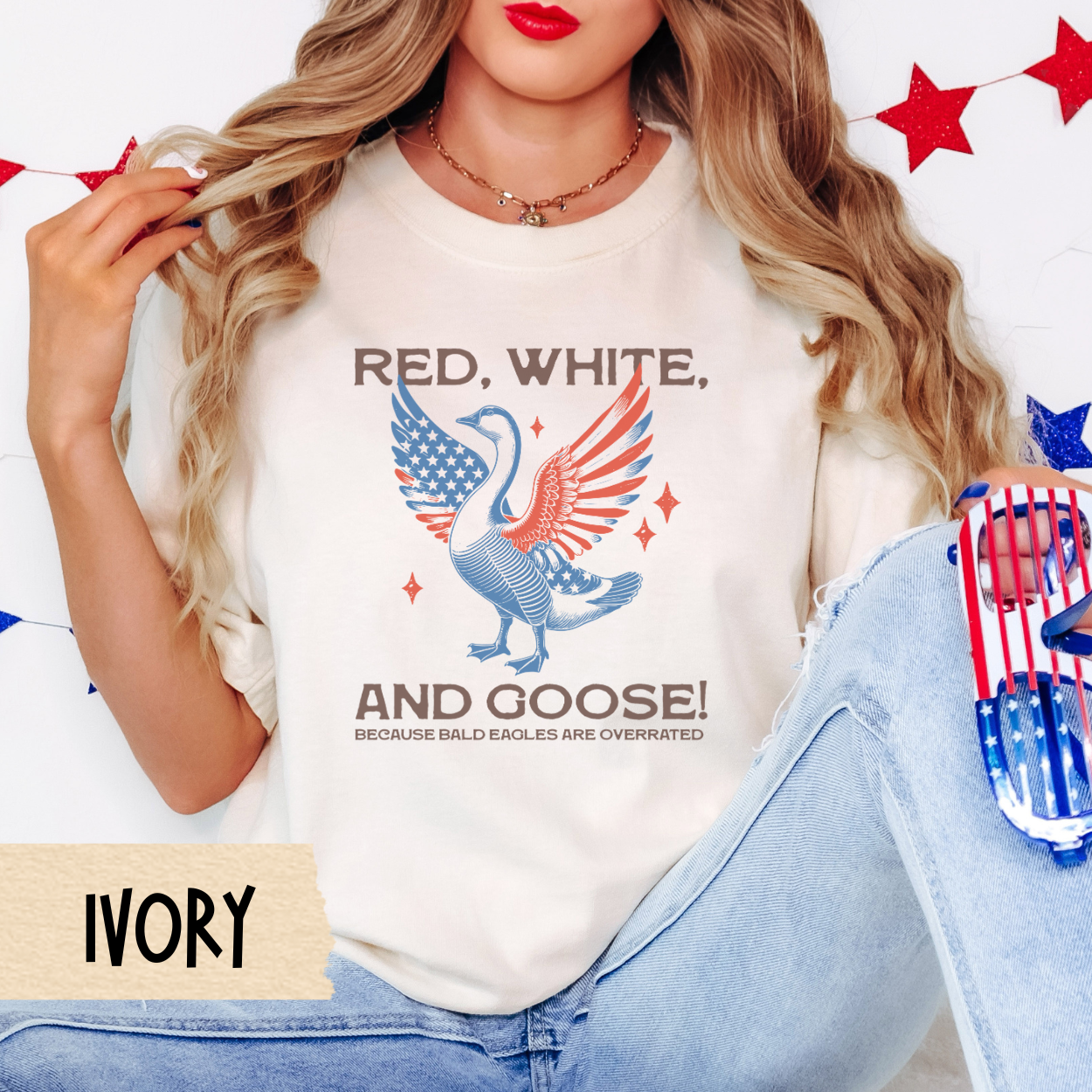 Fourth of July shirt, red white and goose tee, funny patriotic shirt, Comfort Colors USA shirt, quirky July 4th shirt, unisex americana top