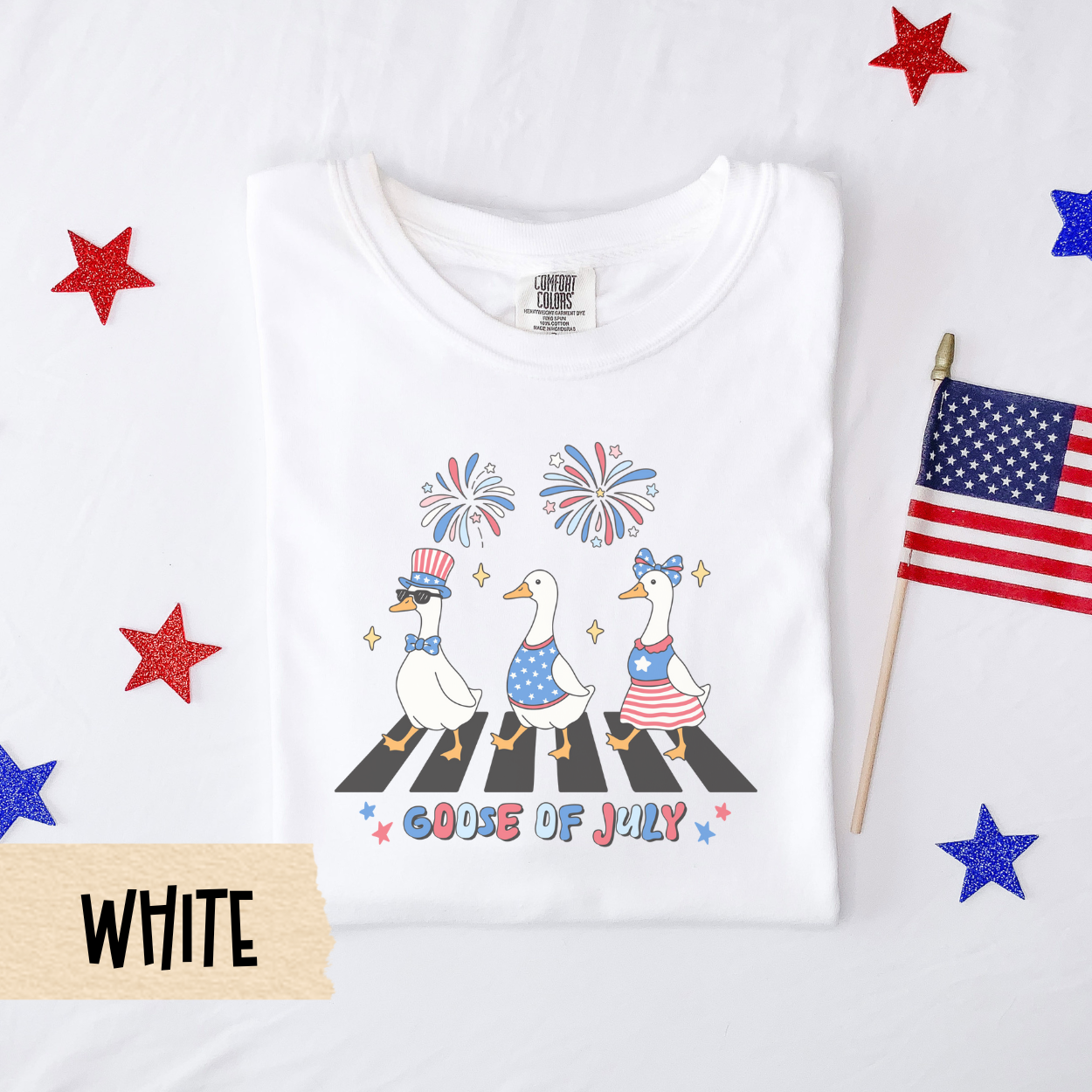Goose of July shirt, patriotic goose tee, funny 4th of July shirt, comfort colors tee, Americana goose shirt, red white blue, July outfit