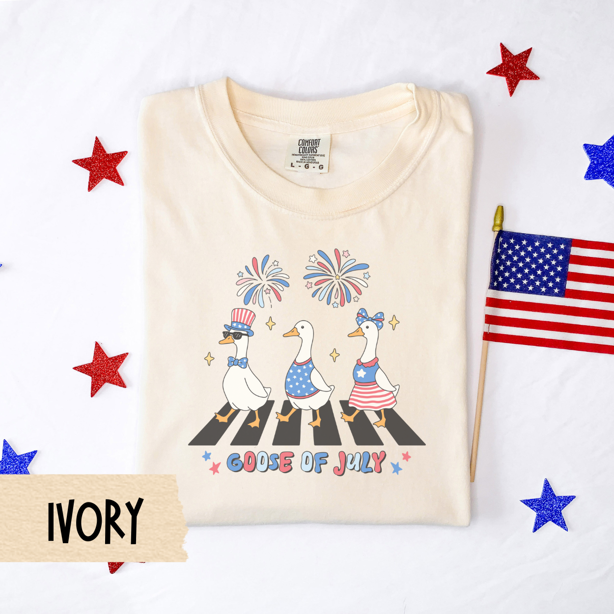 Goose of July shirt, patriotic goose tee, funny 4th of July shirt, comfort colors tee, Americana goose shirt, red white blue, July outfit
