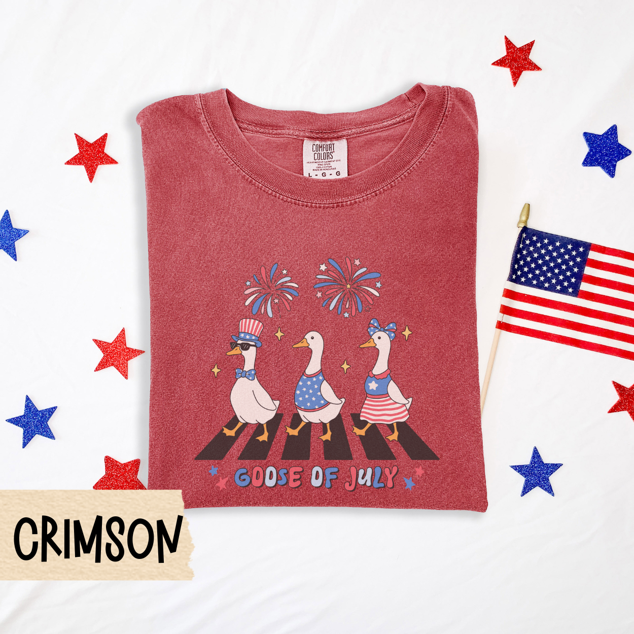 Goose of July shirt, patriotic goose tee, funny 4th of July shirt, comfort colors tee, Americana goose shirt, red white blue, July outfit