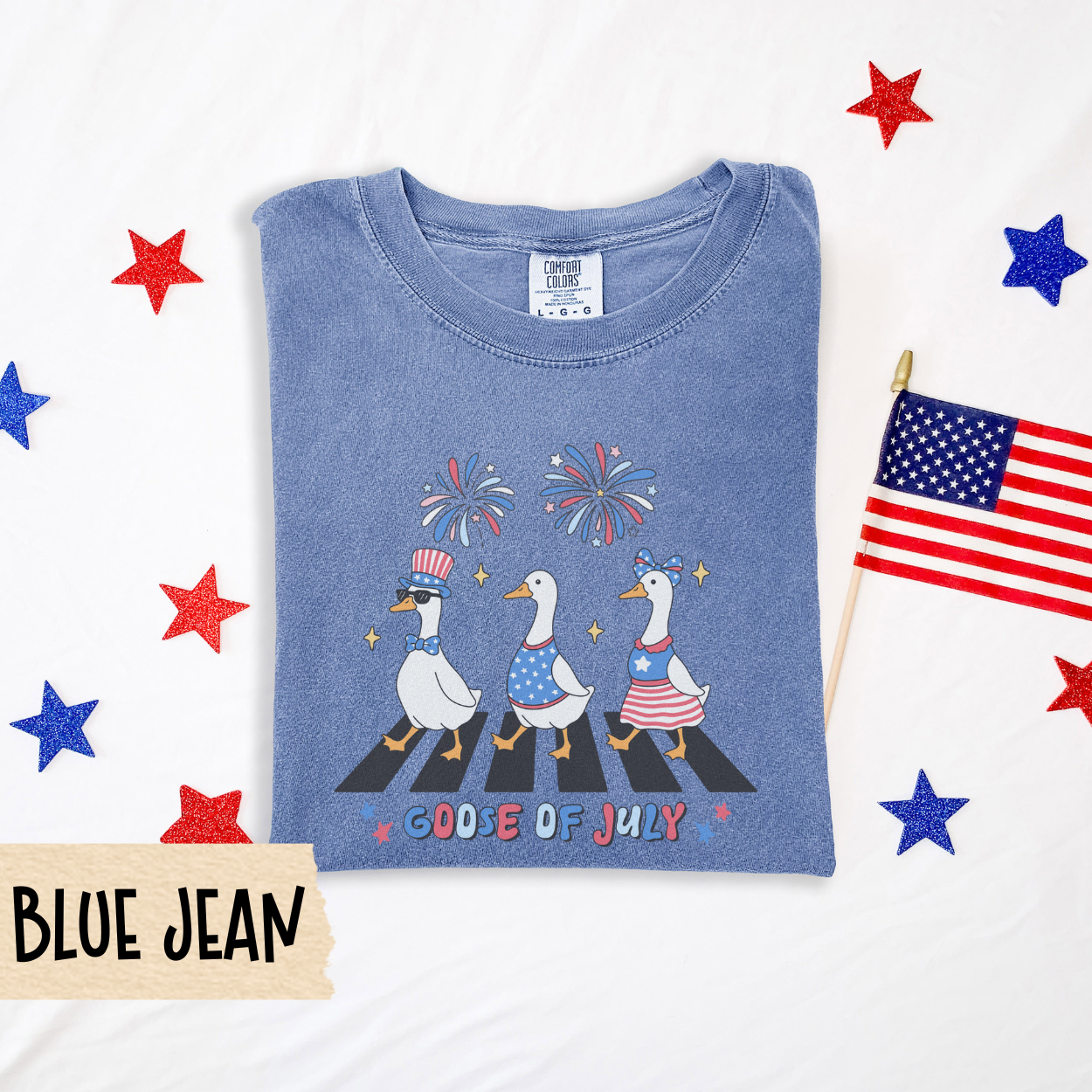Goose of July shirt, patriotic goose tee, funny 4th of July shirt, comfort colors tee, Americana goose shirt, red white blue, July outfit