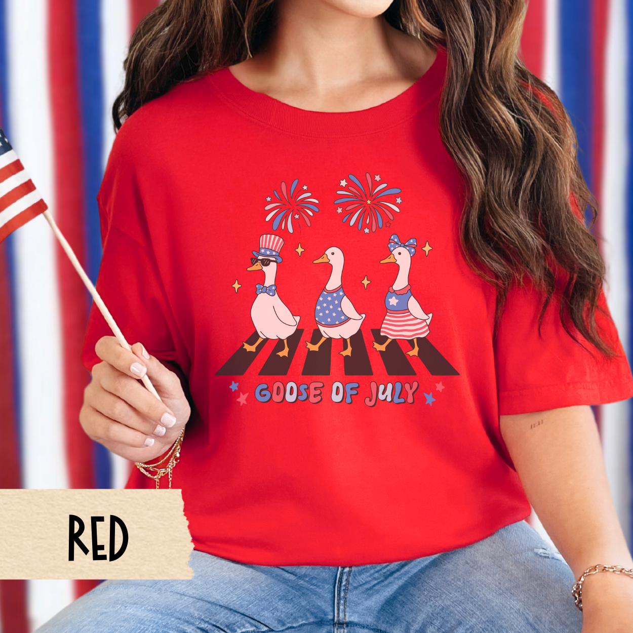 Goose of July shirt, patriotic goose tee, funny 4th of July shirt, comfort colors tee, Americana goose shirt, red white blue, July outfit
