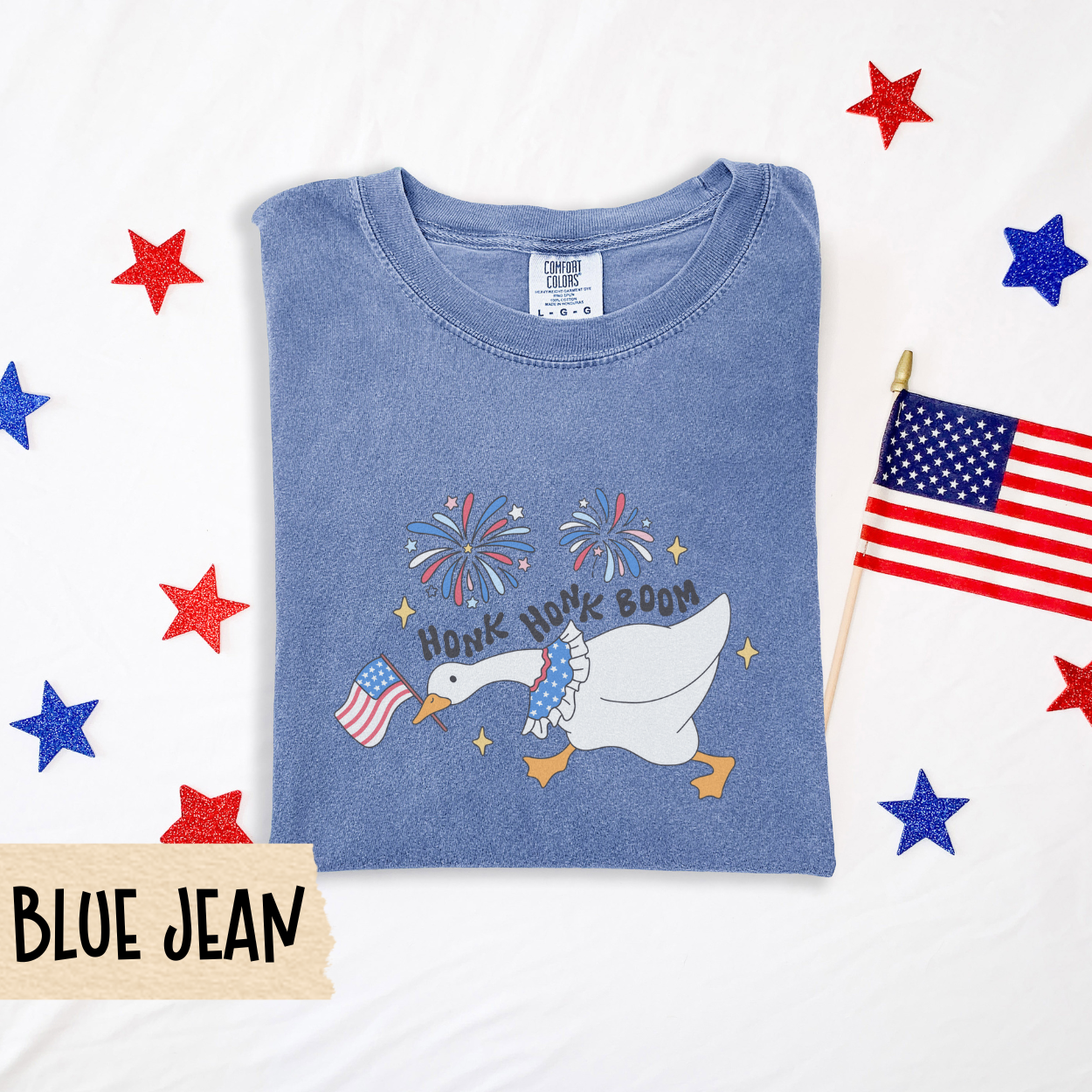 Silly goose shirt, patriotic goose tee, honk honk boom shirt, 4th of July shirt, comfort colors shirt, funny USA shirt, fireworks tee