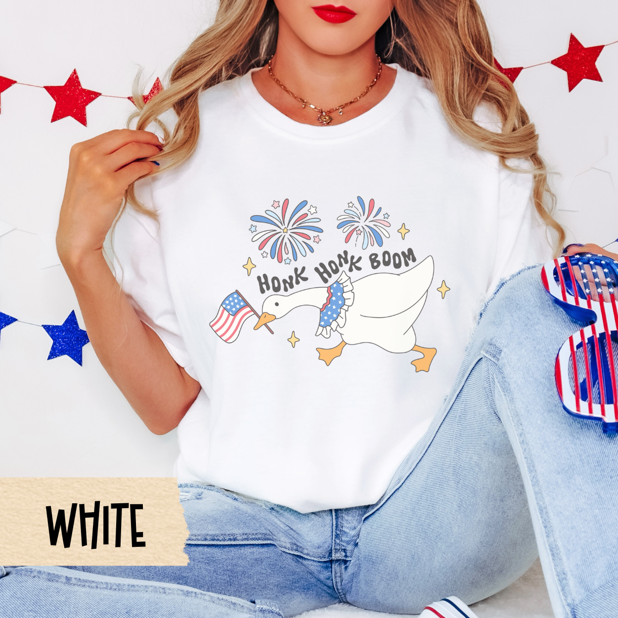 Silly goose shirt, patriotic goose tee, honk honk boom shirt, 4th of July shirt, comfort colors shirt, funny USA shirt, fireworks tee