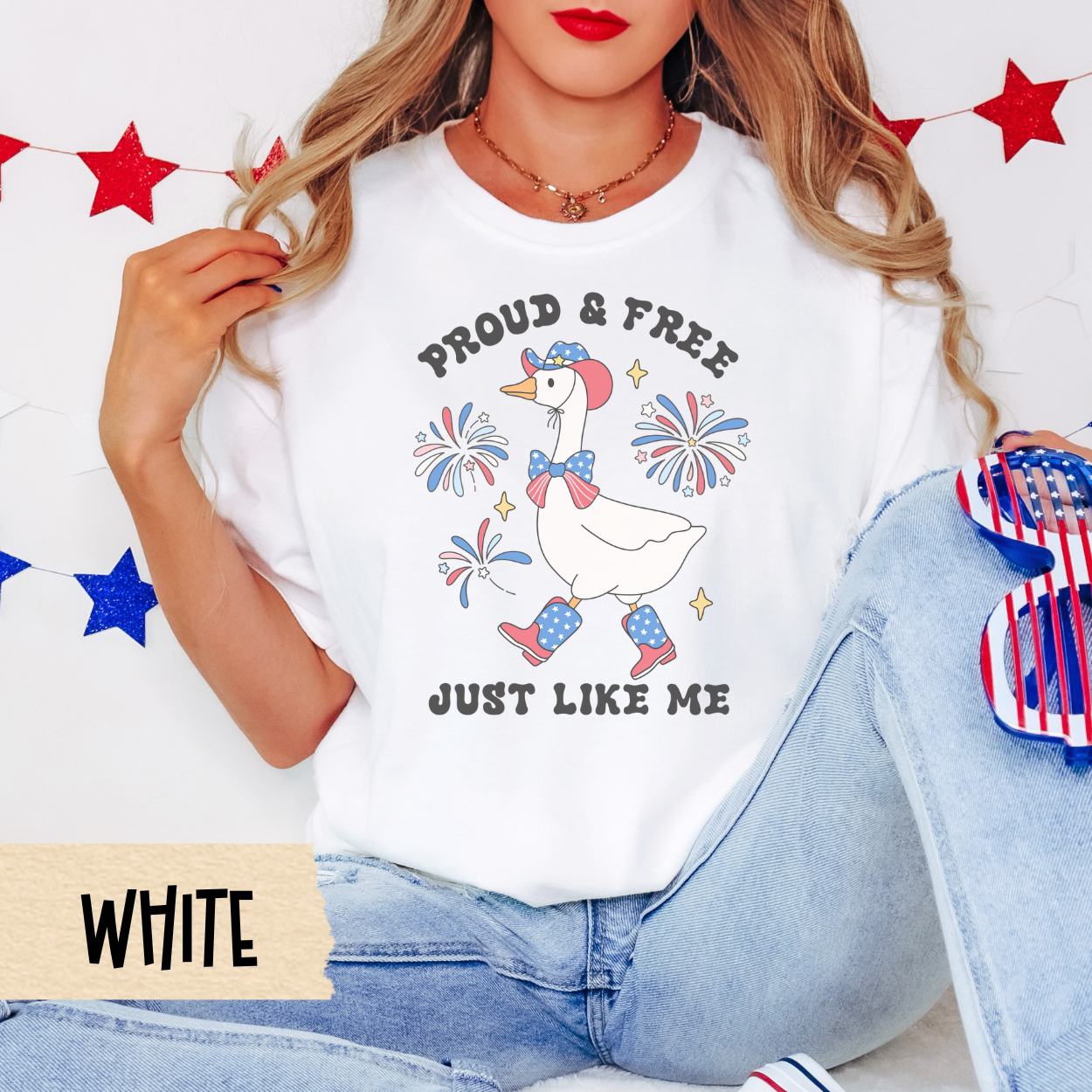 Proud and free shirt, patriotic goose tee, 4th of July comfort colors shirt, funny USA shirt, strutting goose tee, red white blue outfit