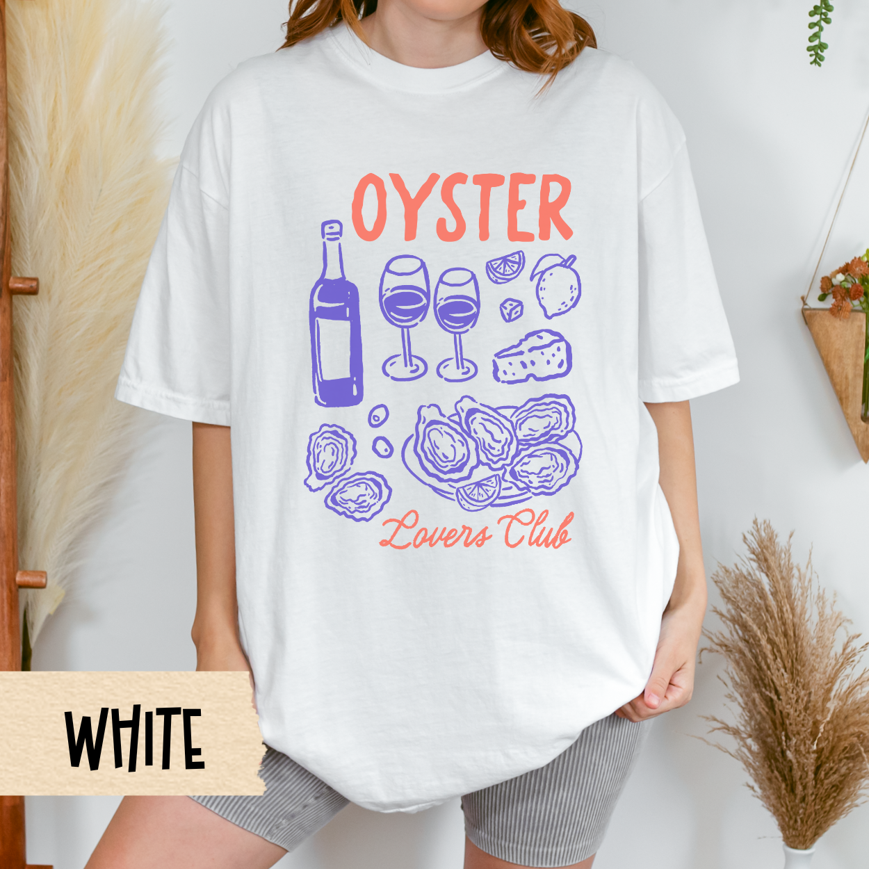 Oyster Wine Shirt, Seafood Lover Tee, Comfort Colors T-Shirt, Coastal Picnic Style, Gourmet Graphic Shirt, Mediterranean Foodie Top