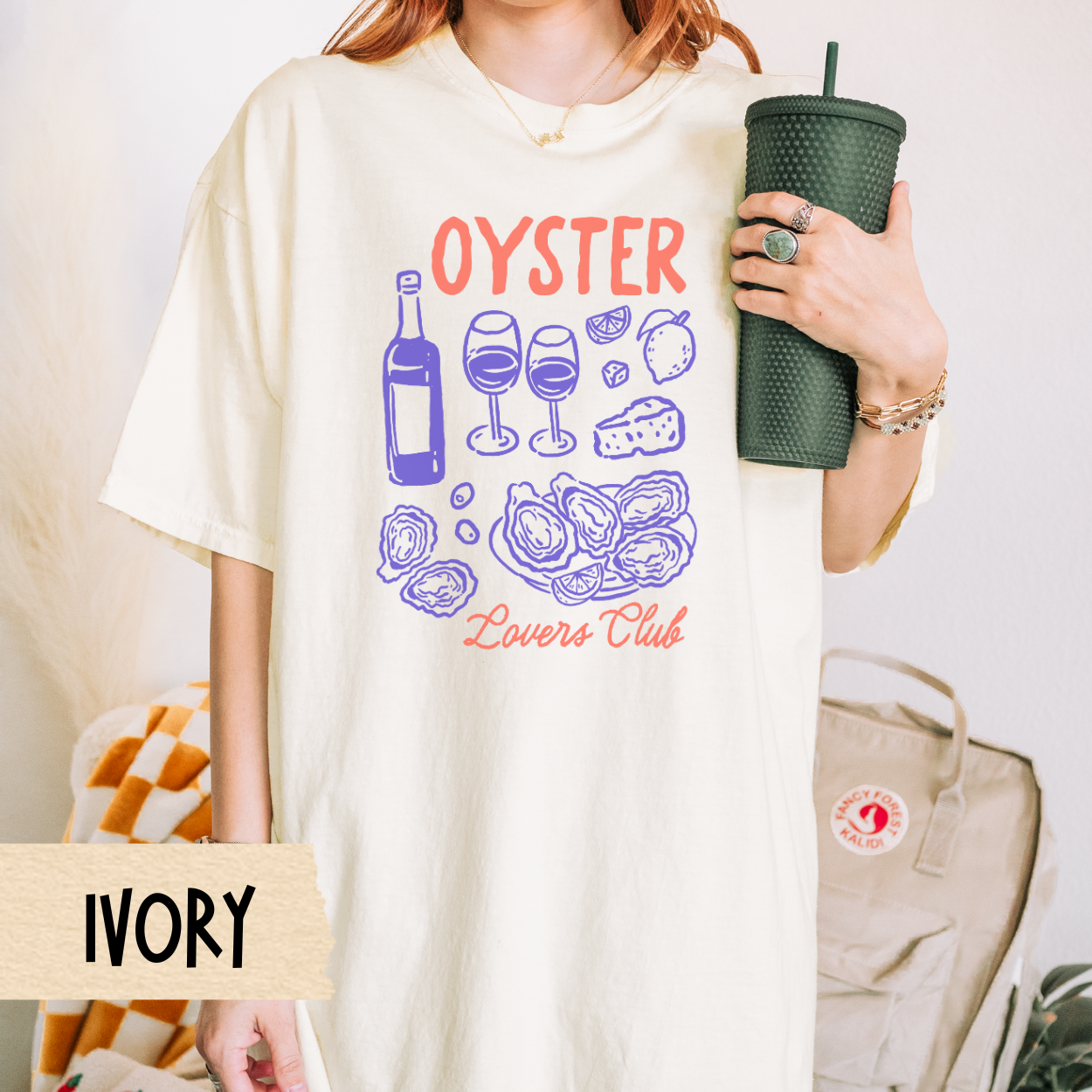Oyster Wine Shirt, Seafood Lover Tee, Comfort Colors T-Shirt, Coastal Picnic Style, Gourmet Graphic Shirt, Mediterranean Foodie Top