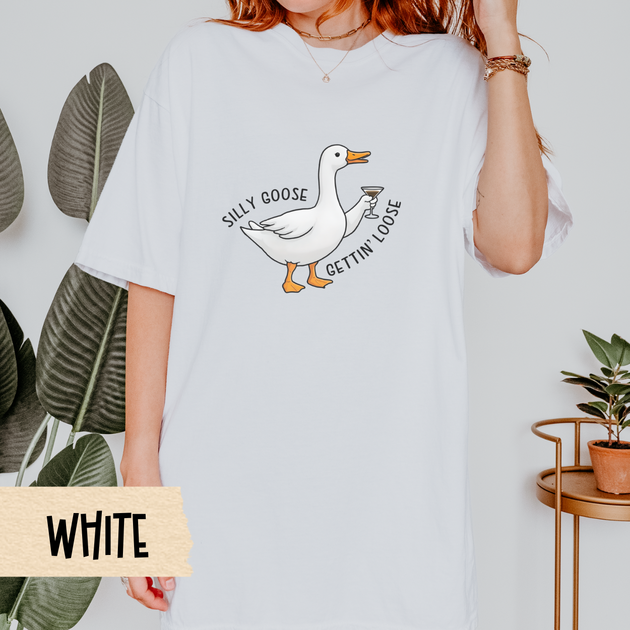 Silly Goose Shirt, Espresso Martini Tee, Funny Duck Graphic T-Shirt, Oversized Cocktail Shirt for Women, Bachelorette Party Gift Idea