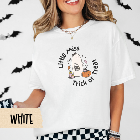 Cute Halloween Ghost Shirt for Women, Comfort Colors Fall Tee, Trick or Treat Aesthetic, Spooky Season Graphic Tee, Pumpkin Candy Shirt