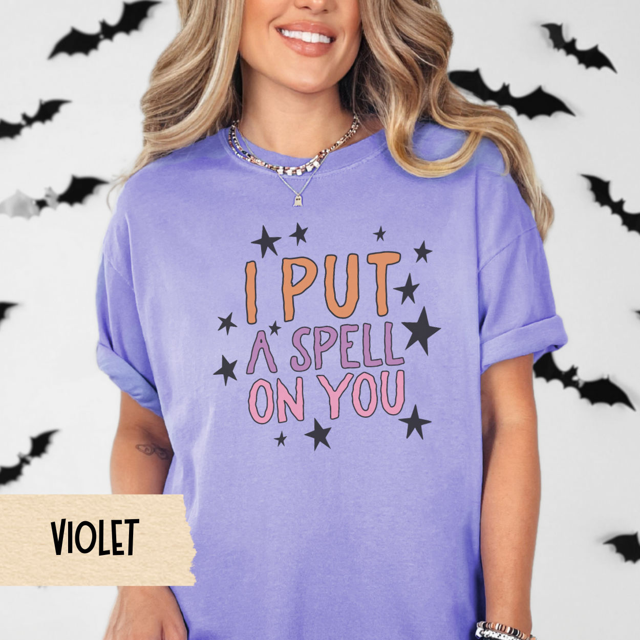 I Put a Spell On You Shirt, Cute Halloween Graphic Tee for Women, Retro Spooky Season Shirt, Witchy Fall Aesthetic T-Shirt, Funny Gift