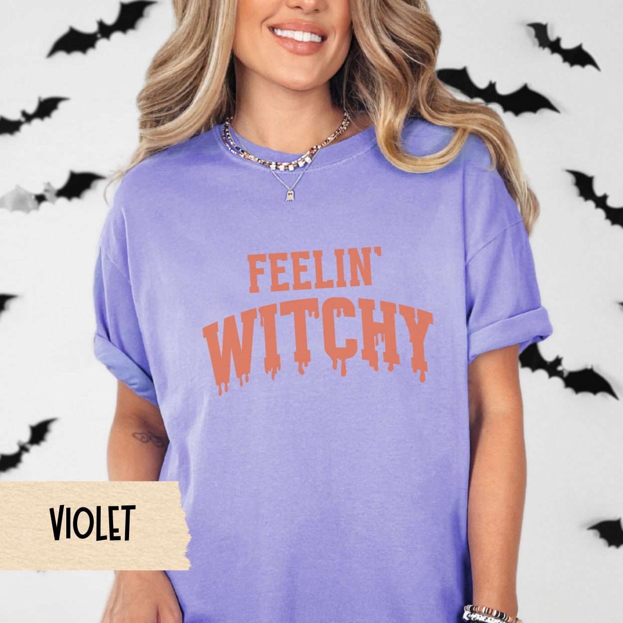Feelin' Witchy Halloween Shirt, Funny Fall Graphic Tee for Women, Spooky Season Witch Shirt, Cute Retro Halloween Aesthetic T-Shirt