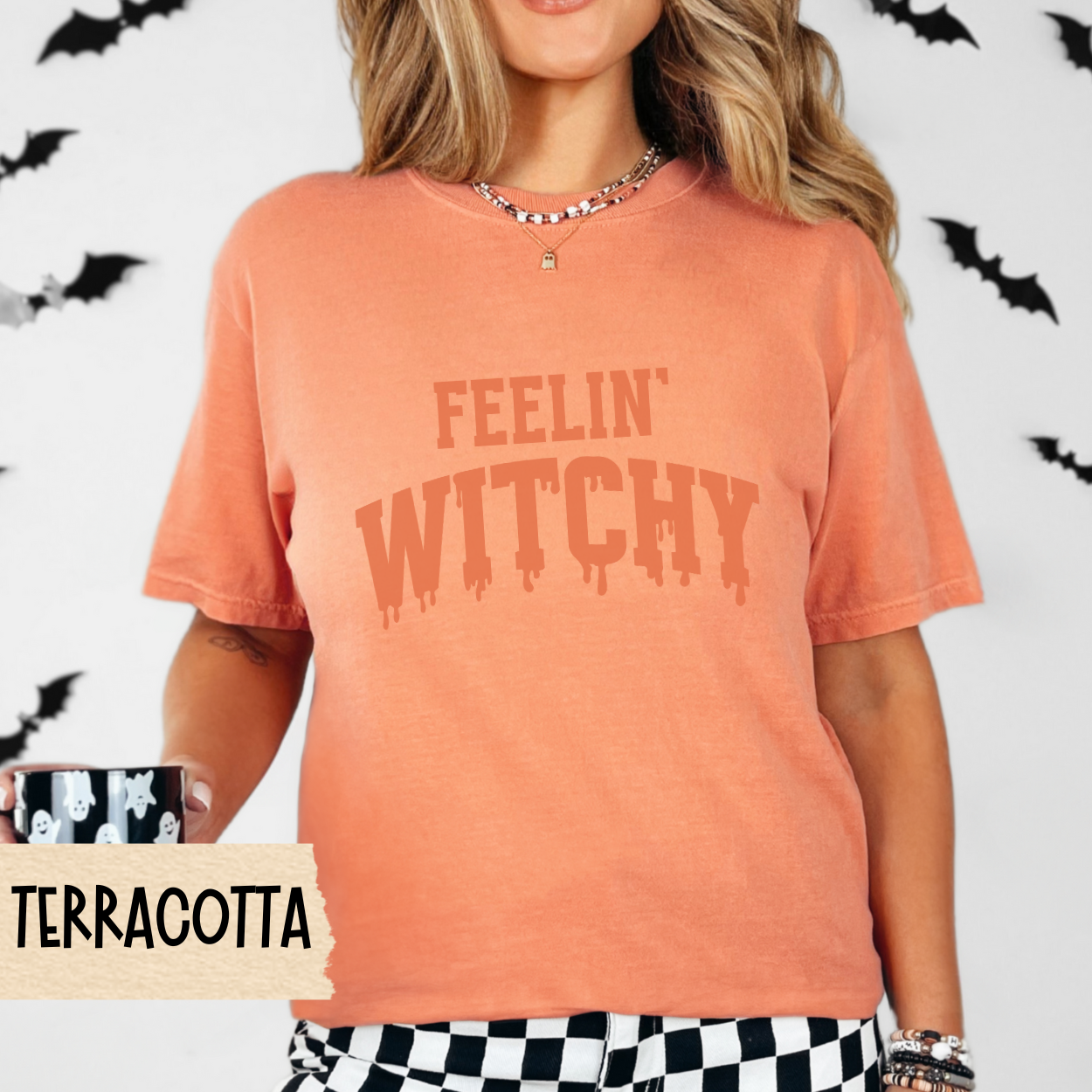 Feelin' Witchy Halloween Shirt, Funny Fall Graphic Tee for Women, Spooky Season Witch Shirt, Cute Retro Halloween Aesthetic T-Shirt