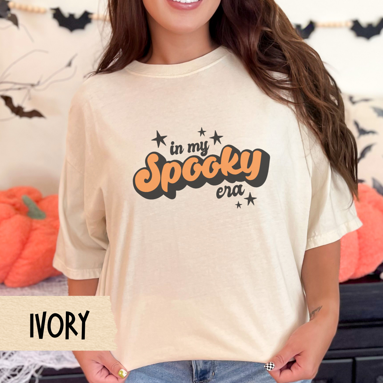 In My Spooky Era Shirt, Cute Halloween Graphic Tee for Women, Retro Fall Aesthetic T-Shirt, Funny October Outfit, Ghost Season Vibes