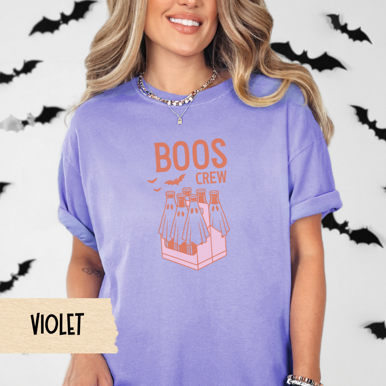 Boos Crew Halloween Shirt, Funny Ghost Graphic Tee, Spooky Season Shirt for Women, Fall Party Shirt, Cute Halloween Aesthetic