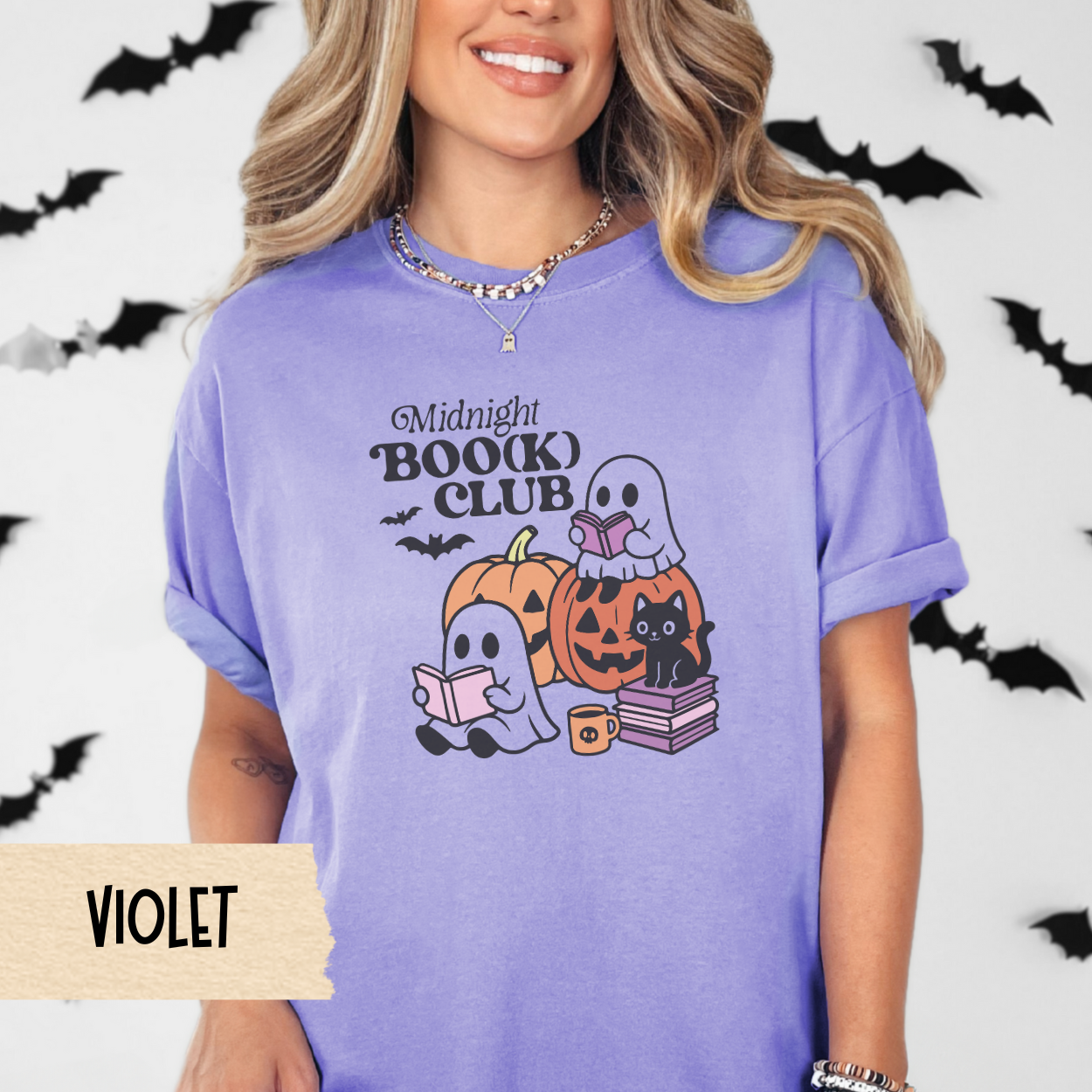Cute Ghost Reading Halloween Shirt, Comfort Colors Bookish Fall Tee, Spooky Season Shirt for Women, Cozy Pumpkin Aesthetic Top