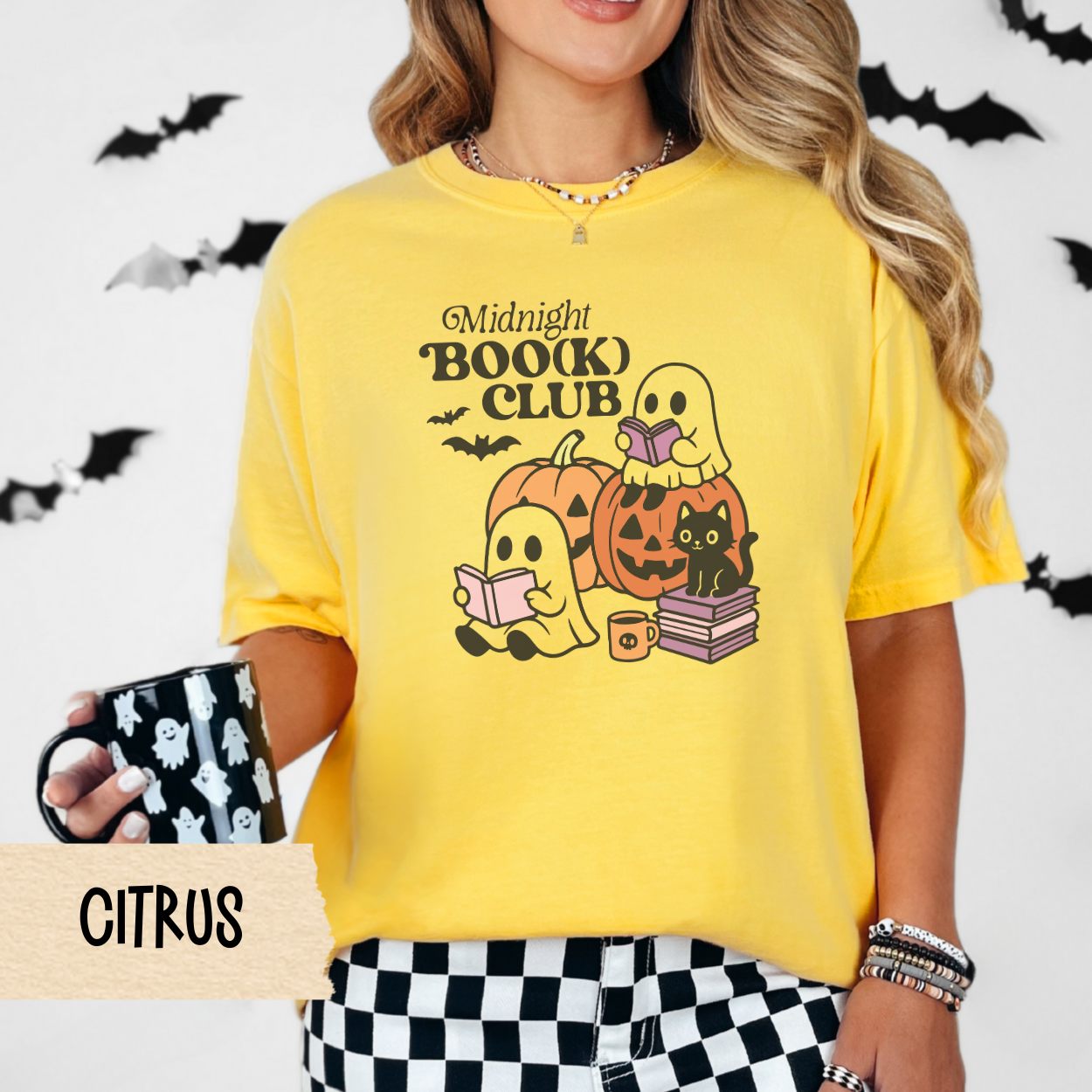 Cute Ghost Reading Halloween Shirt, Comfort Colors Bookish Fall Tee, Spooky Season Shirt for Women, Cozy Pumpkin Aesthetic Top