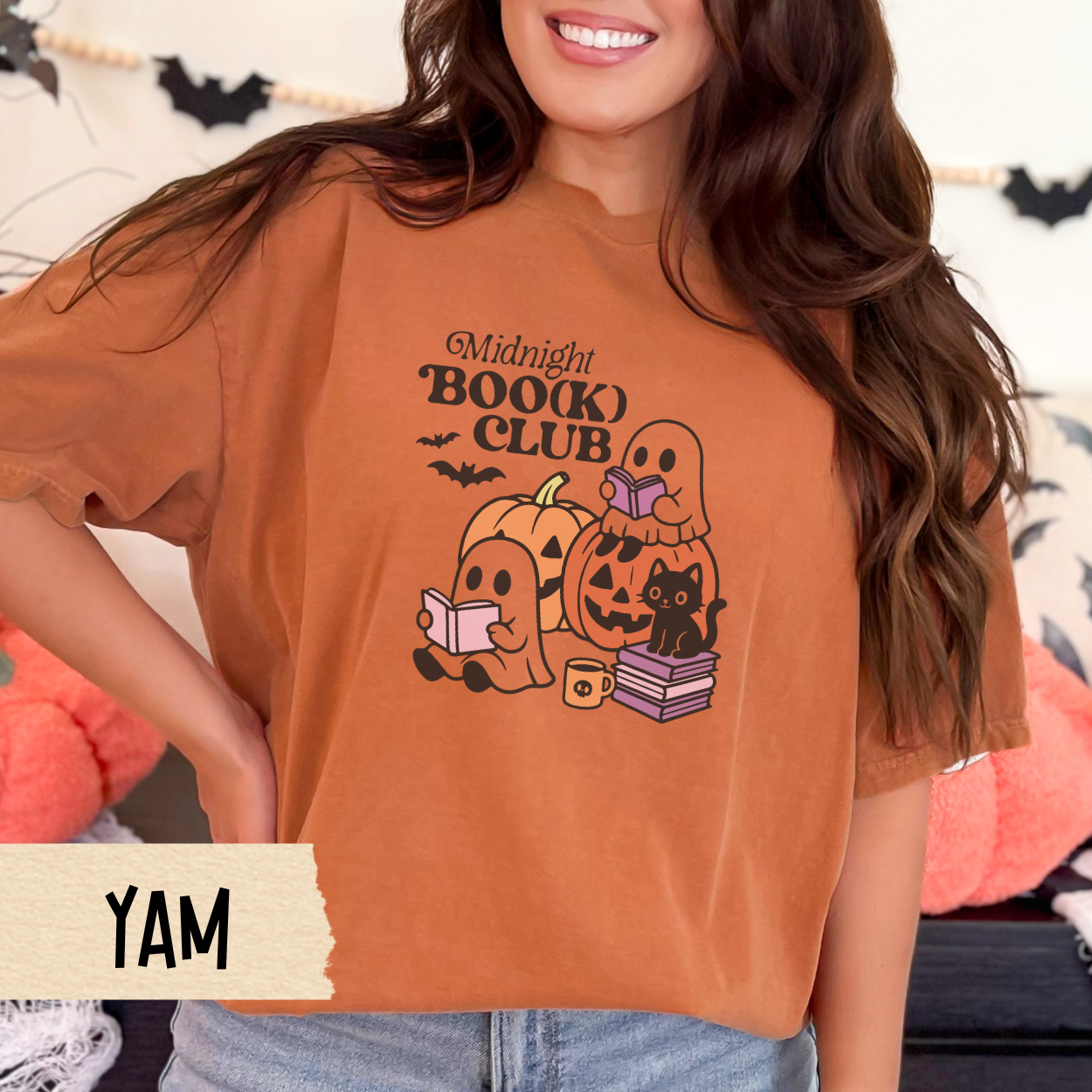 Cute Ghost Reading Halloween Shirt, Comfort Colors Bookish Fall Tee, Spooky Season Shirt for Women, Cozy Pumpkin Aesthetic Top