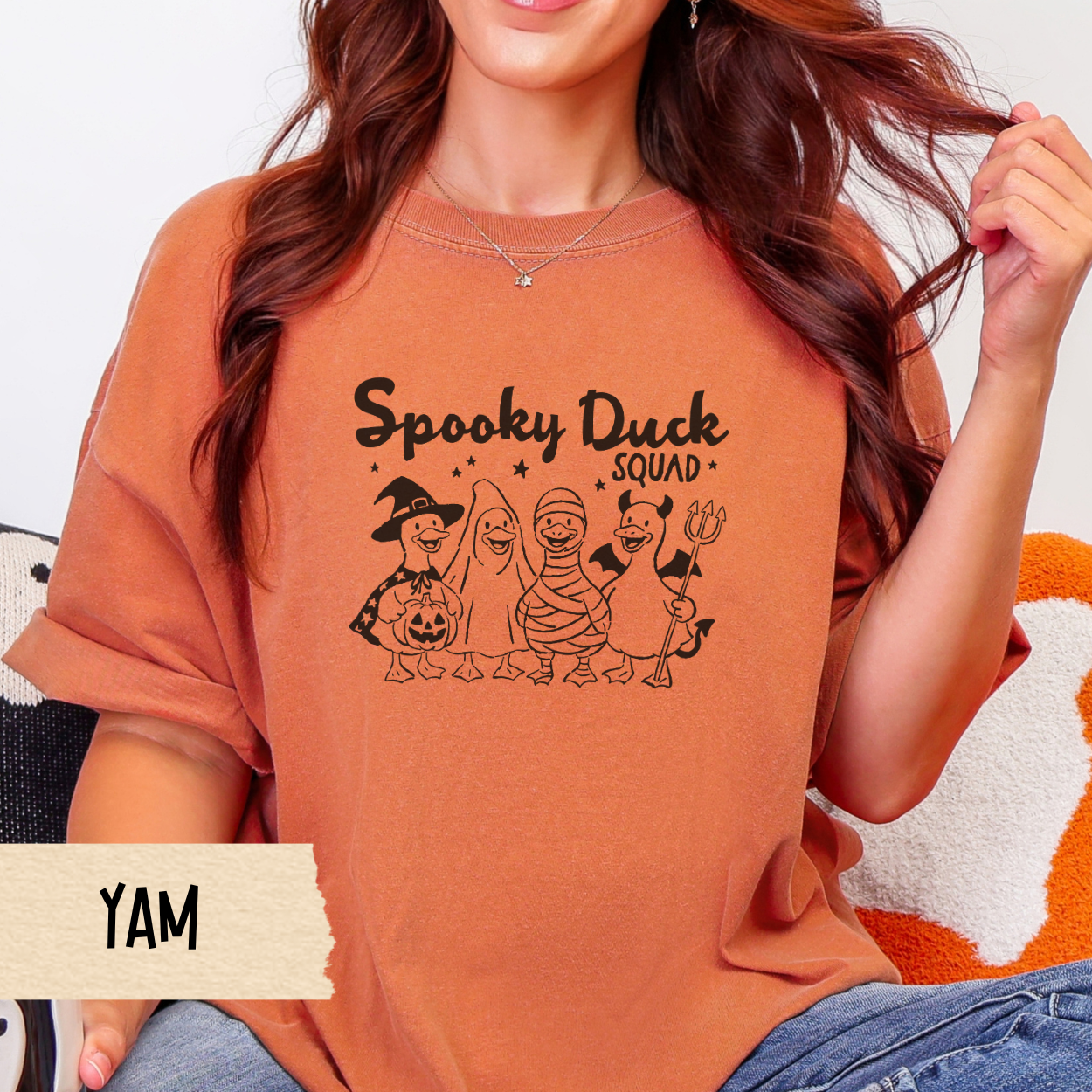 Halloween Shirt, Spooky Duck Squad, Funny Goose Costume Tee, Comfort Colors 1717 Fall Shirt, Witch Ghost Mummy Devil Ducks