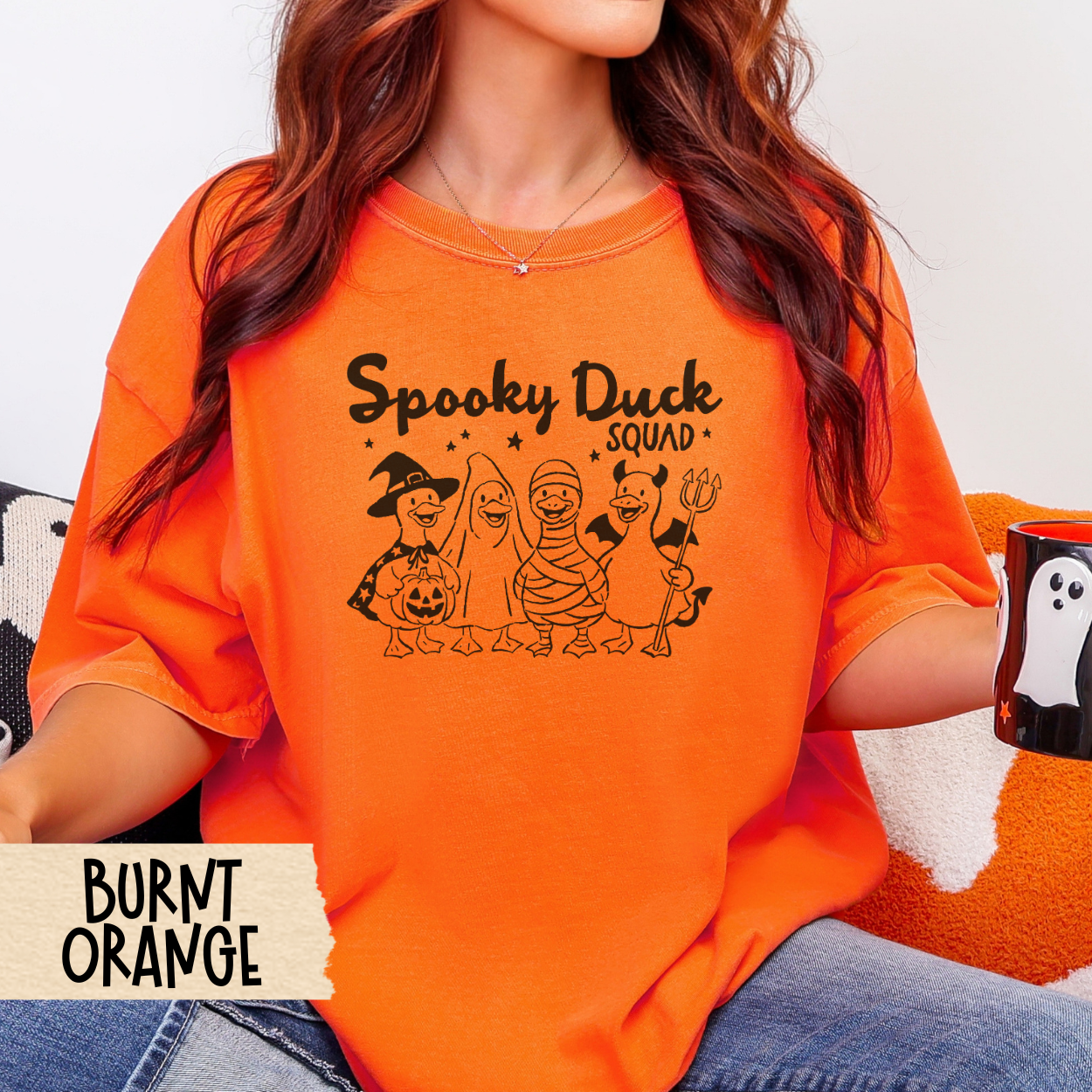 Halloween Shirt, Spooky Duck Squad, Funny Goose Costume Tee, Comfort Colors 1717 Fall Shirt, Witch Ghost Mummy Devil Ducks
