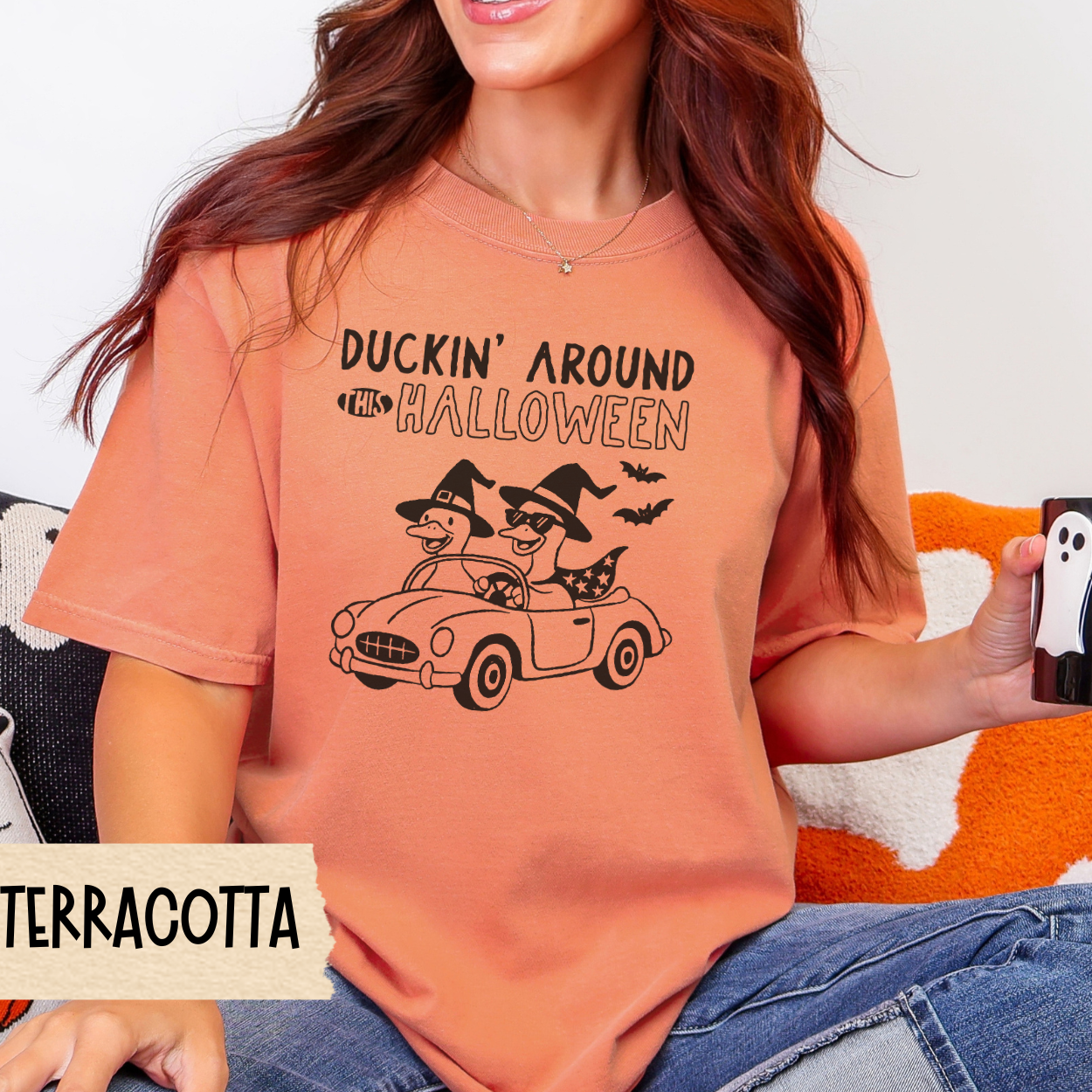 Halloween Shirt, Duckin Around This Halloween, Funny Goose Witch Shirt, Comfort Colors 1717 Tee, Cute Duck Graphic Fall Shirt