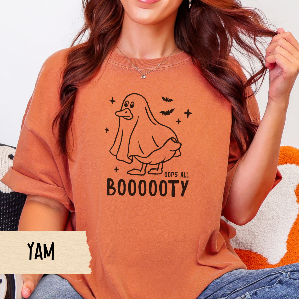 Halloween Shirt, Oops All Booooty, Funny Ghost Duck Tee, Comfort Colors 1717 Fall Shirt, Spooky Cute Graphic, Duck Butt Pun Shirt