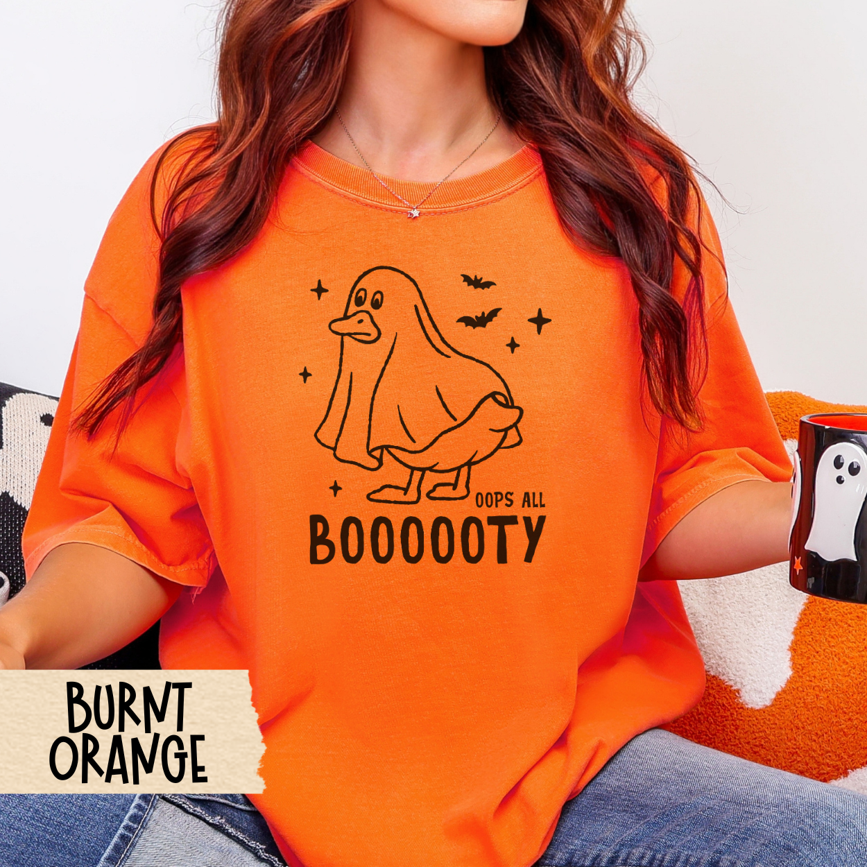 Halloween Shirt, Oops All Booooty, Funny Ghost Duck Tee, Comfort Colors 1717 Fall Shirt, Spooky Cute Graphic, Duck Butt Pun Shirt