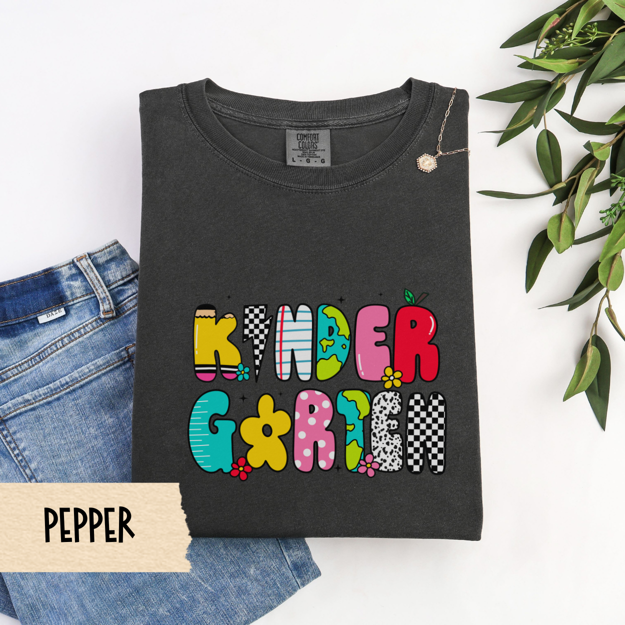Retro Kindergarten Teacher Shirt, Comfort Colors Tee, Back To School Kinder Shirt, Cute Teacher Outfit, First Day School Teacher Tee