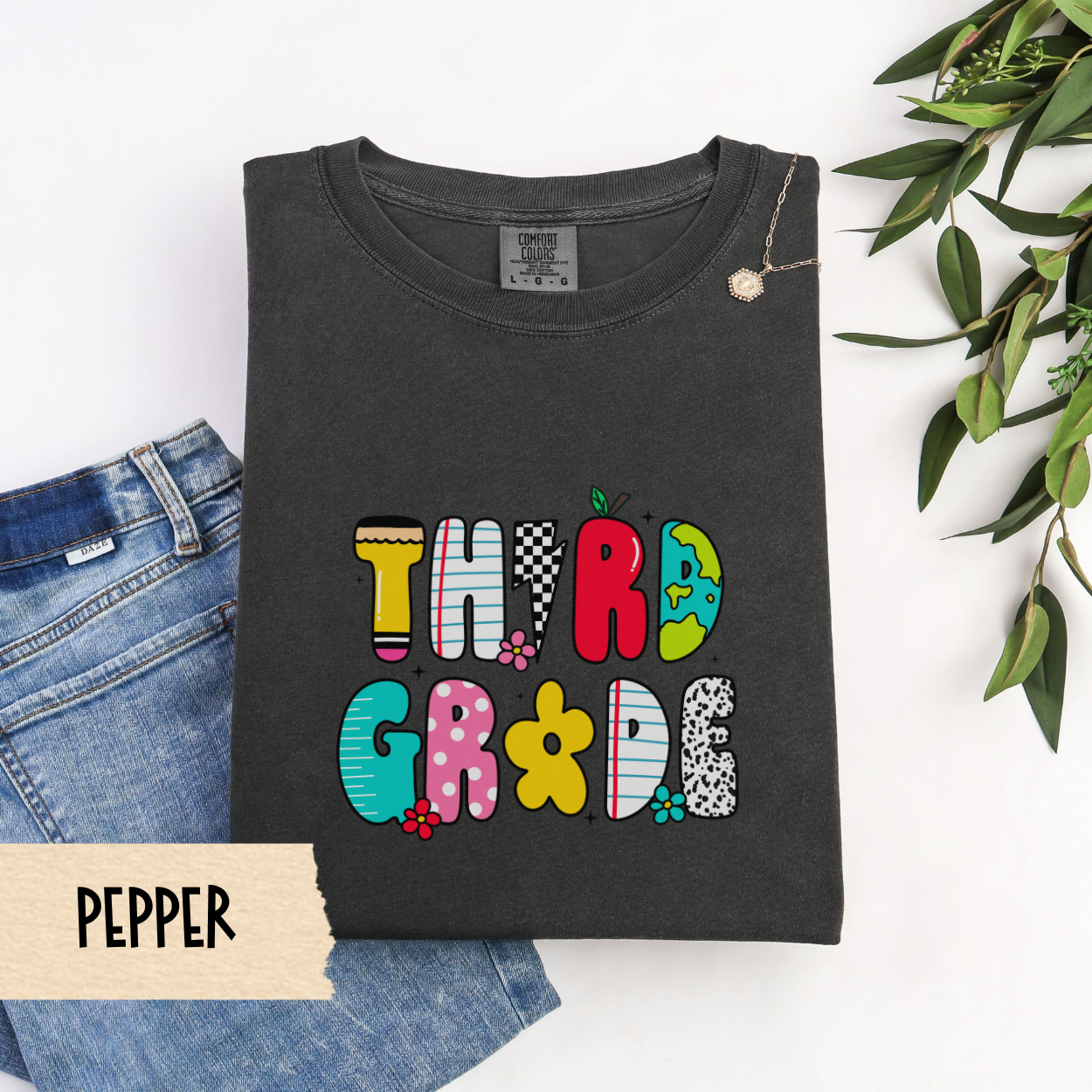 Retro Third Grade Teacher Shirt, Comfort Colors 1717 Tee, 3rd Grade Back To School Shirt, Cute Teacher Outfit, First Day Teacher Tee
