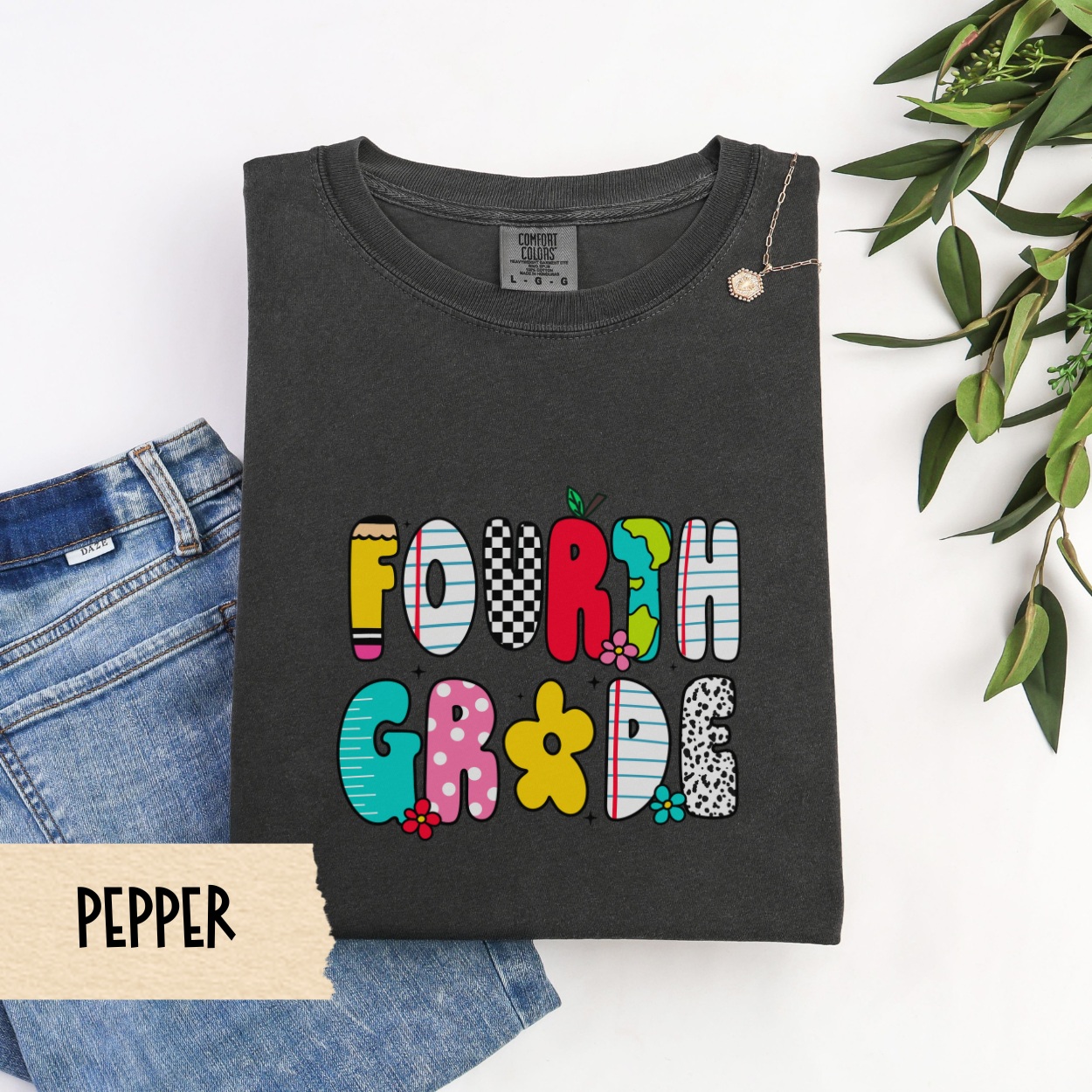 Retro Fourth Grade Teacher Shirt, Comfort Colors 1717 Tee, 4th Grade Back To School Shirt, Cute Teacher Tee, First Day Teacher Outfit