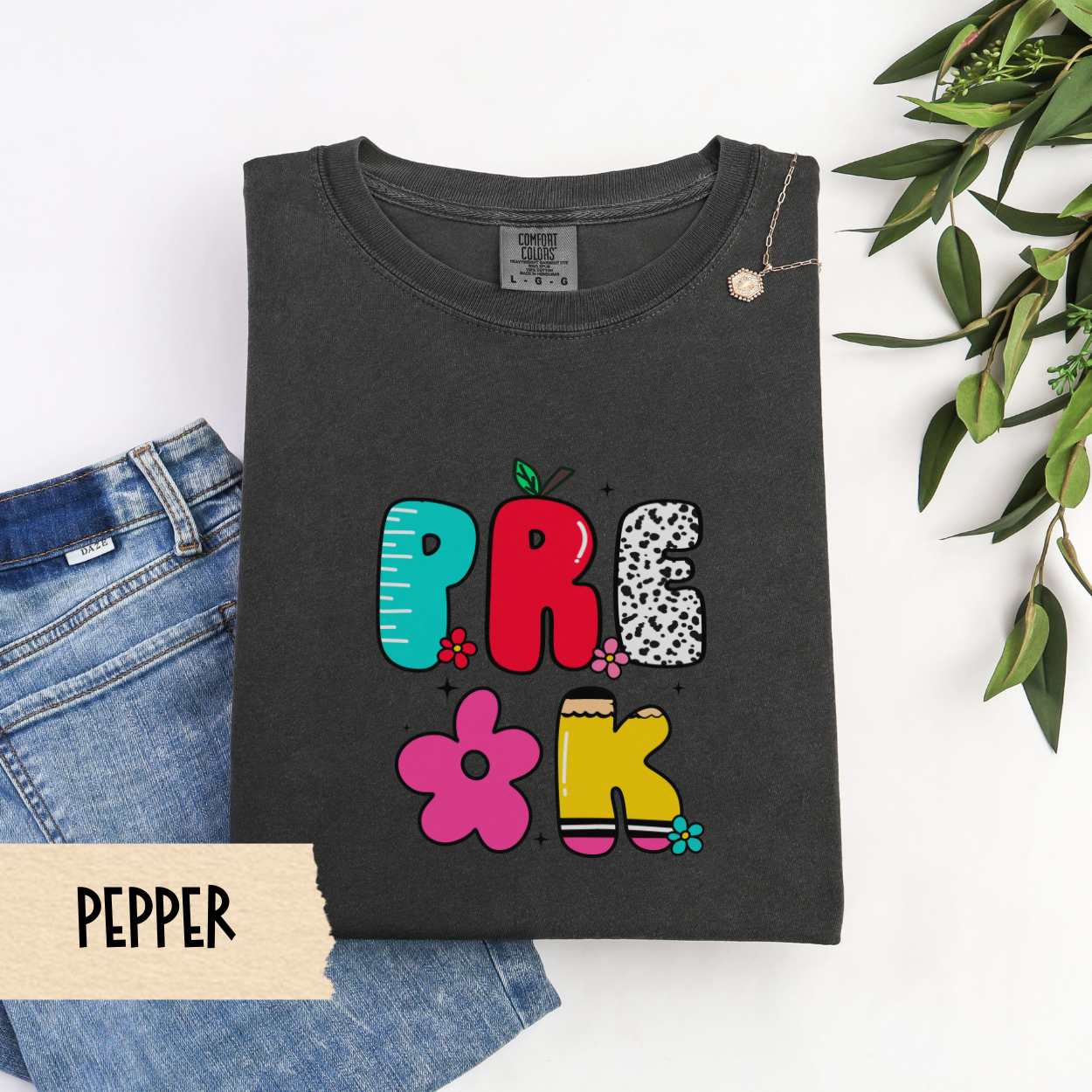 Retro Pre-K Teacher Shirt, Comfort Colors 1717 Tee, Pre-K Back To School Shirt, Cute Preschool Teacher Tee, First Day Teacher Shirt