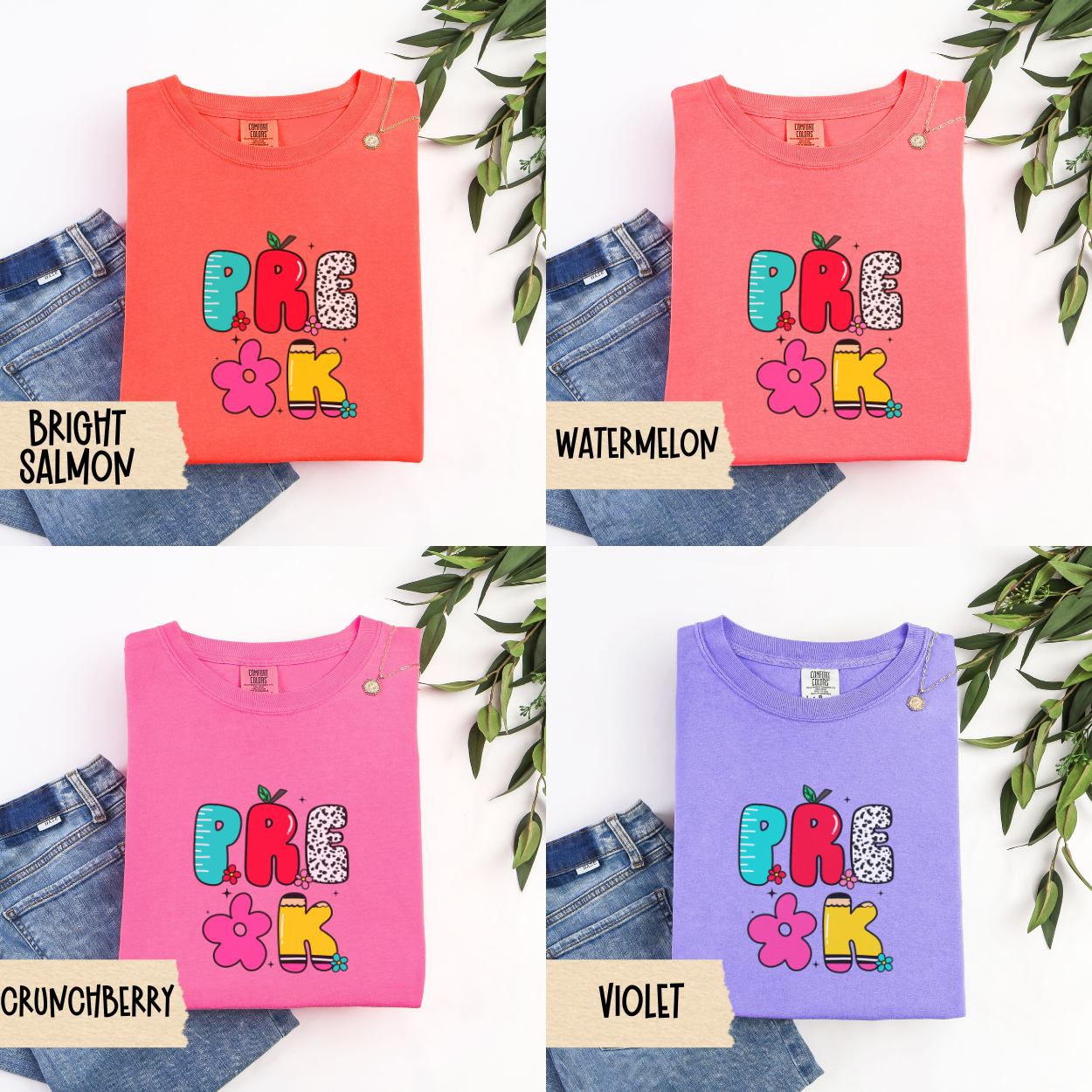 Retro Pre-K Teacher Shirt, Comfort Colors 1717 Tee, Pre-K Back To School Shirt, Cute Preschool Teacher Tee, First Day Teacher Shirt