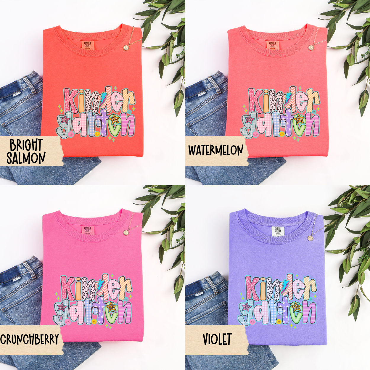 Kindergarten Teacher Shirt, Fun Back To School Teacher Tee, Colorful Comfort Colors Tee, First Day Kindergarten Shirt, Cute Teacher Outfit