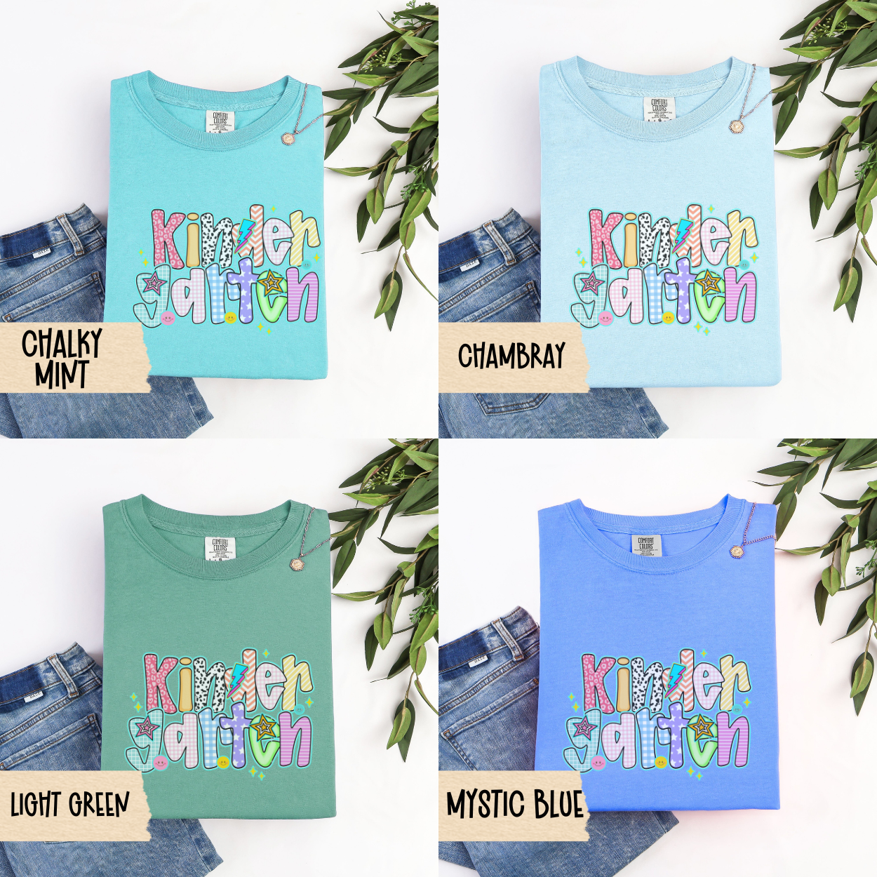 Kindergarten Teacher Shirt, Fun Back To School Teacher Tee, Colorful Comfort Colors Tee, First Day Kindergarten Shirt, Cute Teacher Outfit