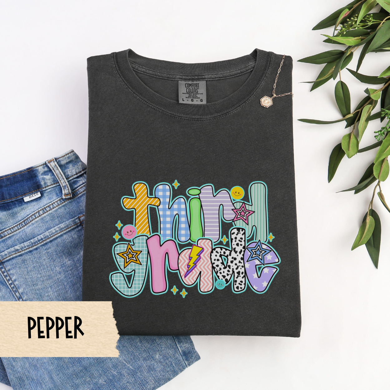 Third Grade Teacher Shirt, 3rd Grade Back To School Tee, Fun Teacher Outfit, Colorful Comfort Colors Tee, First Day School Shirt