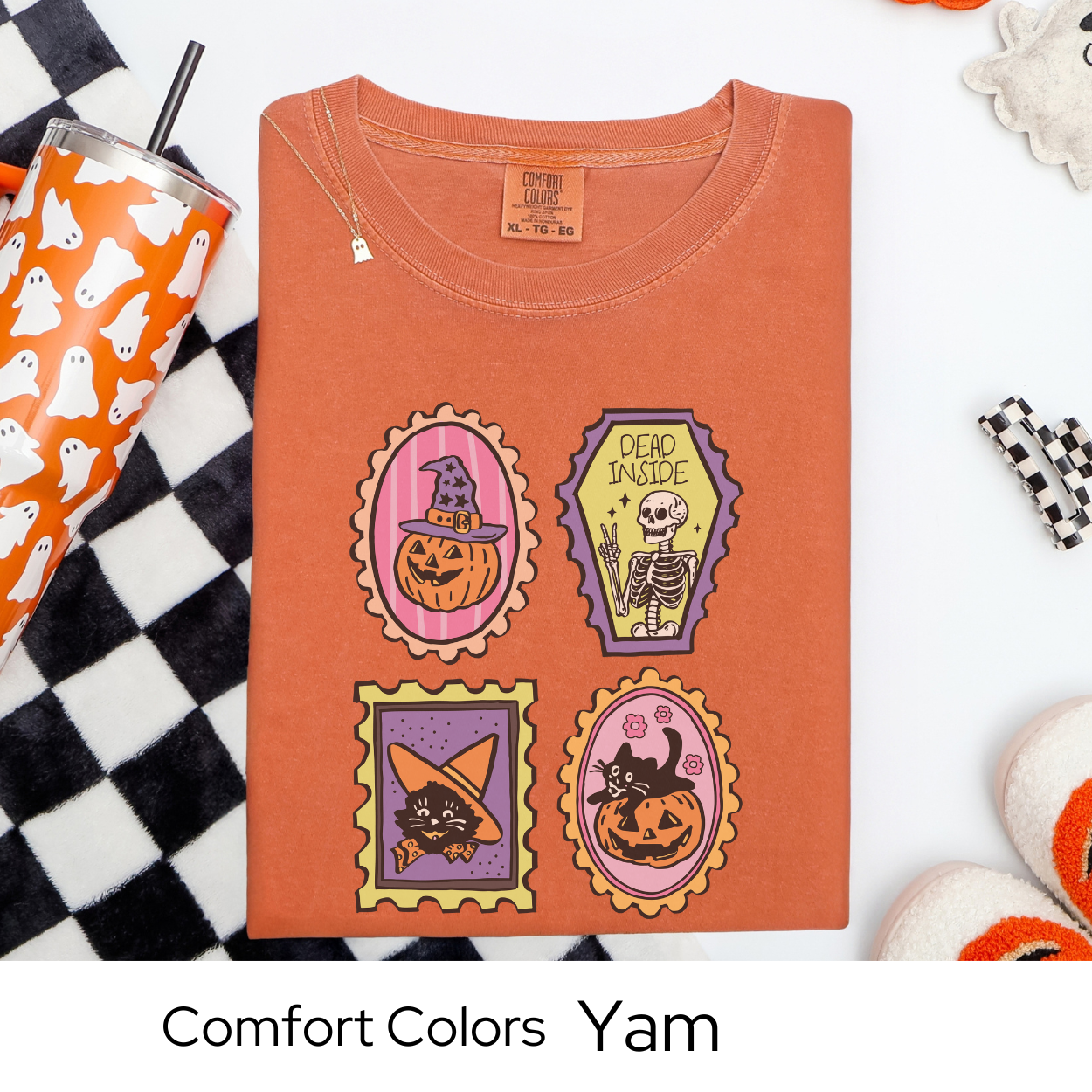 Dead Inside Skeleton Shirt, Cute Halloween Cat Pumpkin Tee, Comfort Colors Fall T Shirt, Pastel Goth Spooky Graphic, Witchcore Tee