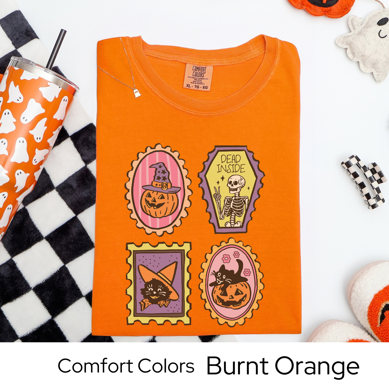 Dead Inside Skeleton Shirt, Cute Halloween Cat Pumpkin Tee, Comfort Colors Fall T Shirt, Pastel Goth Spooky Graphic, Witchcore Tee