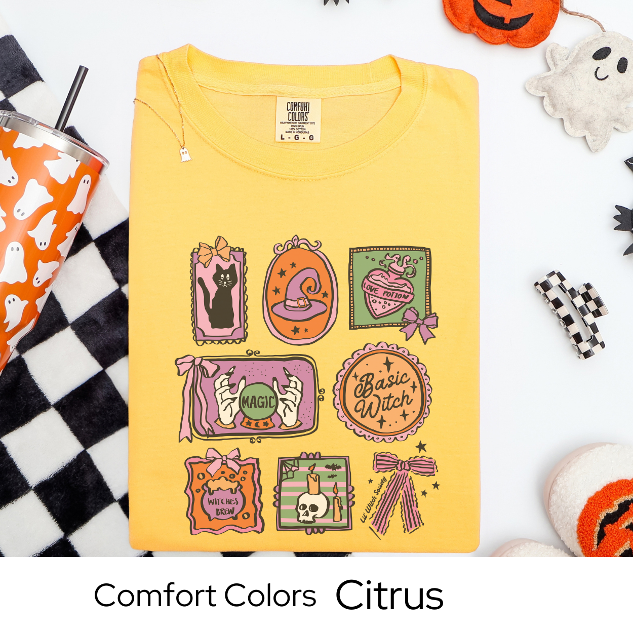 Basic Witch Shirt, Pastel Witchy Halloween Tee, Comfort Colors Fall T Shirt, Cute Magic Graphic Tee, Love Potion Spell Shirt for Women