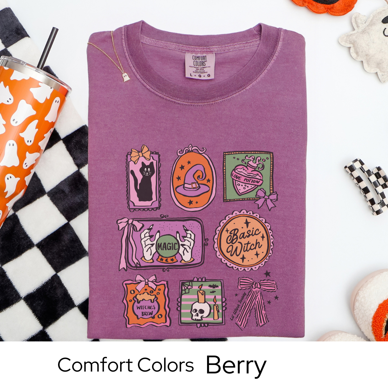 Basic Witch Shirt, Pastel Witchy Halloween Tee, Comfort Colors Fall T Shirt, Cute Magic Graphic Tee, Love Potion Spell Shirt for Women