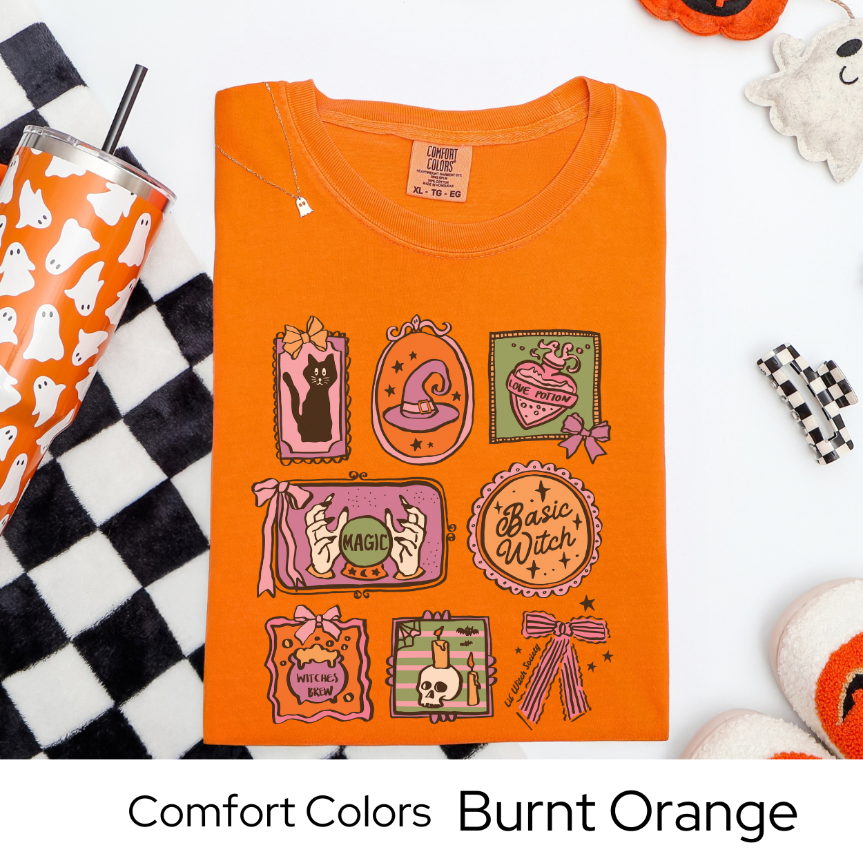 Basic Witch Shirt, Pastel Witchy Halloween Tee, Comfort Colors Fall T Shirt, Cute Magic Graphic Tee, Love Potion Spell Shirt for Women