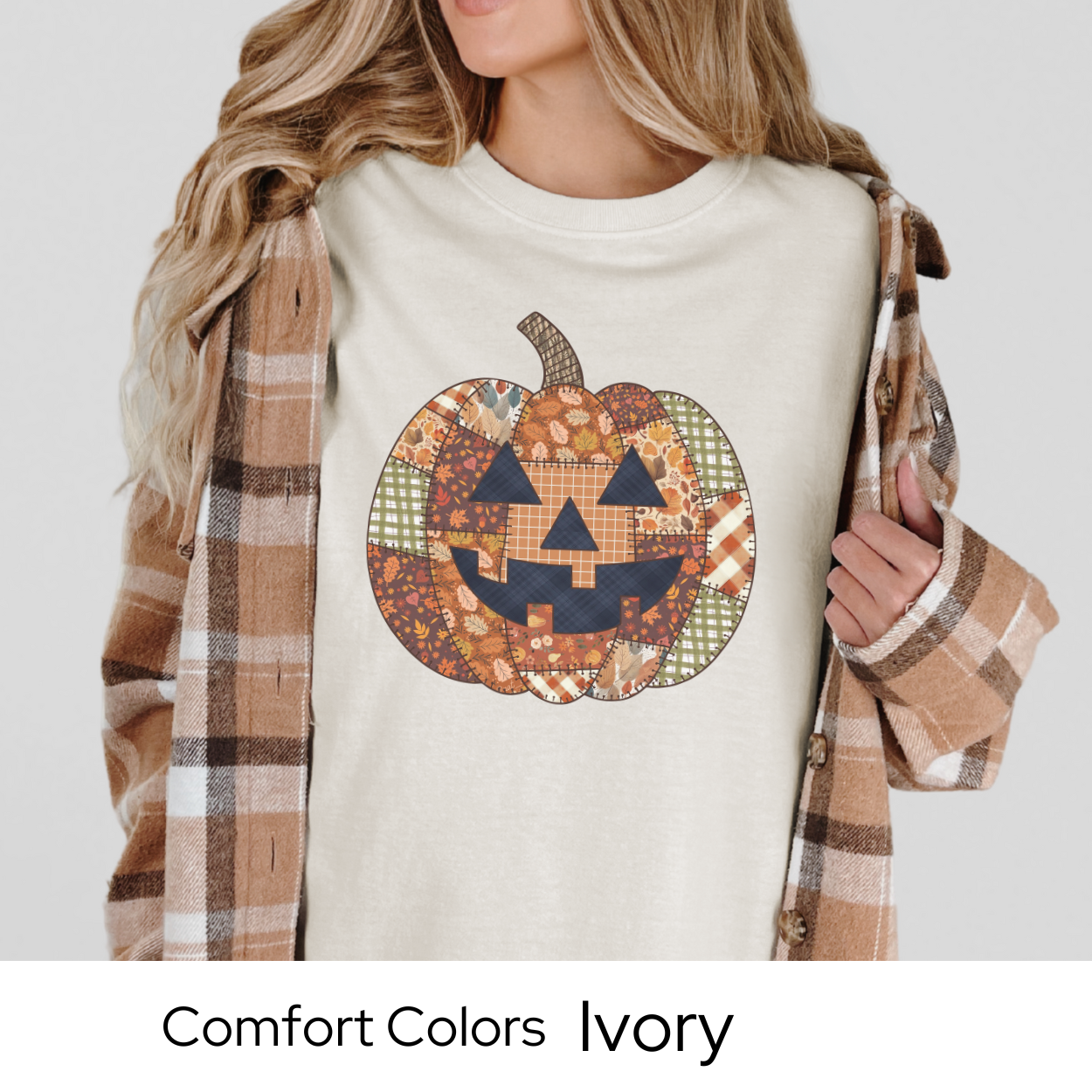 Halloween Shirt, Fall Pumpkin Shirt, Jack O Lantern Tee, Comfort Colors Halloween, Patchwork Pumpkin Shirt, Fall Graphic Tee, Cute Fall