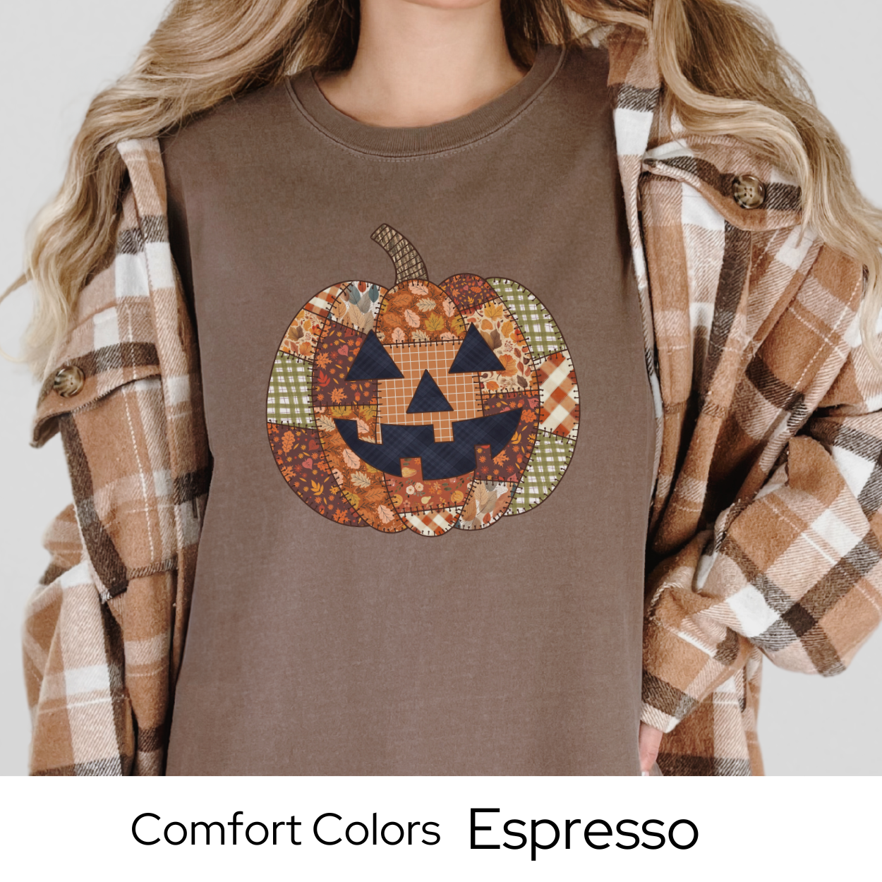 Halloween Shirt, Fall Pumpkin Shirt, Jack O Lantern Tee, Comfort Colors Halloween, Patchwork Pumpkin Shirt, Fall Graphic Tee, Cute Fall