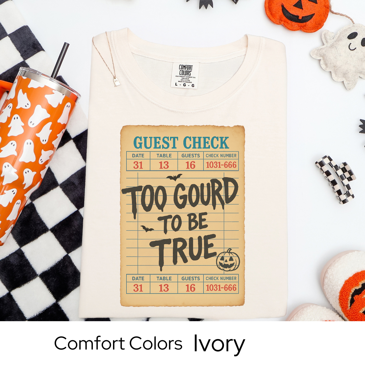 Too Gourd to Be True Shirt, Funny Pumpkin Guest Check Tee, Comfort Colors Halloween Shirt, Fall Pun T-Shirt, Spooky Season Tee