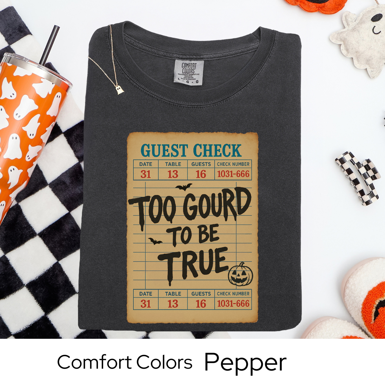 Too Gourd to Be True Shirt, Funny Pumpkin Guest Check Tee, Comfort Colors Halloween Shirt, Fall Pun T-Shirt, Spooky Season Tee