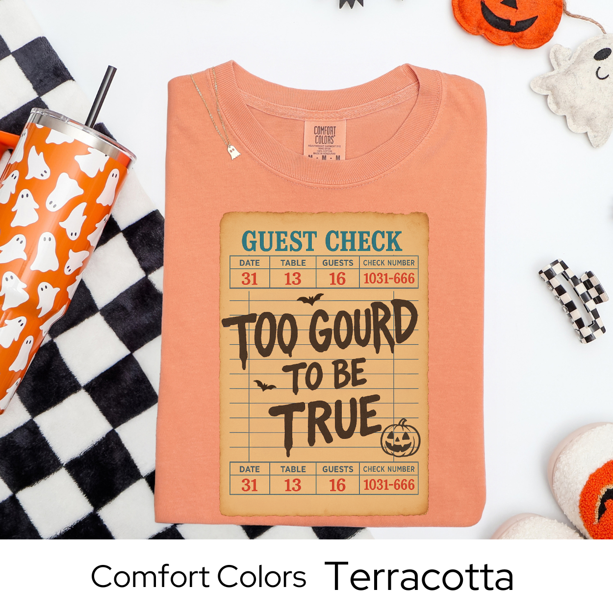 Too Gourd to Be True Shirt, Funny Pumpkin Guest Check Tee, Comfort Colors Halloween Shirt, Fall Pun T-Shirt, Spooky Season Tee